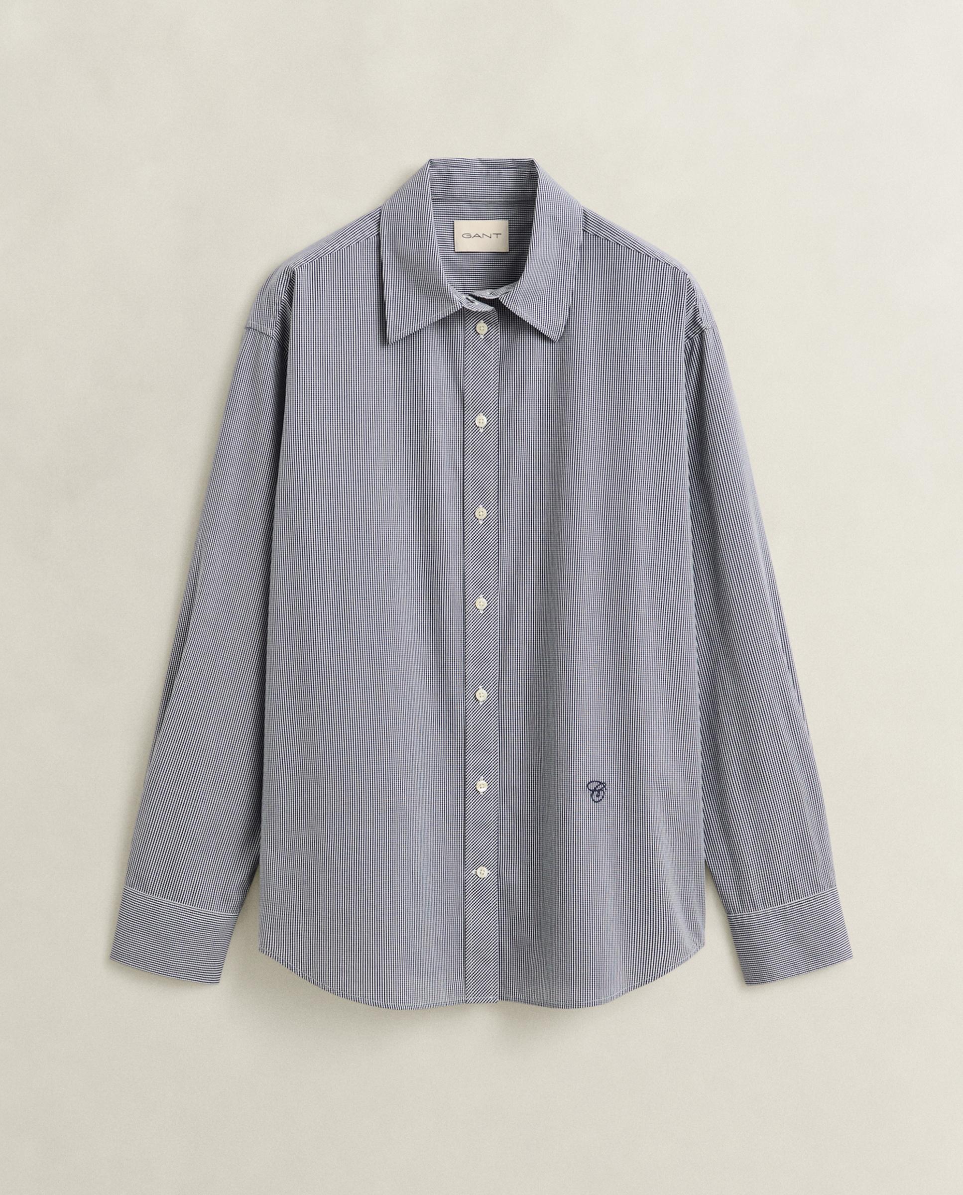 Camisa de mujer de manga larga a cuadros - Gant - Azul Azul-4