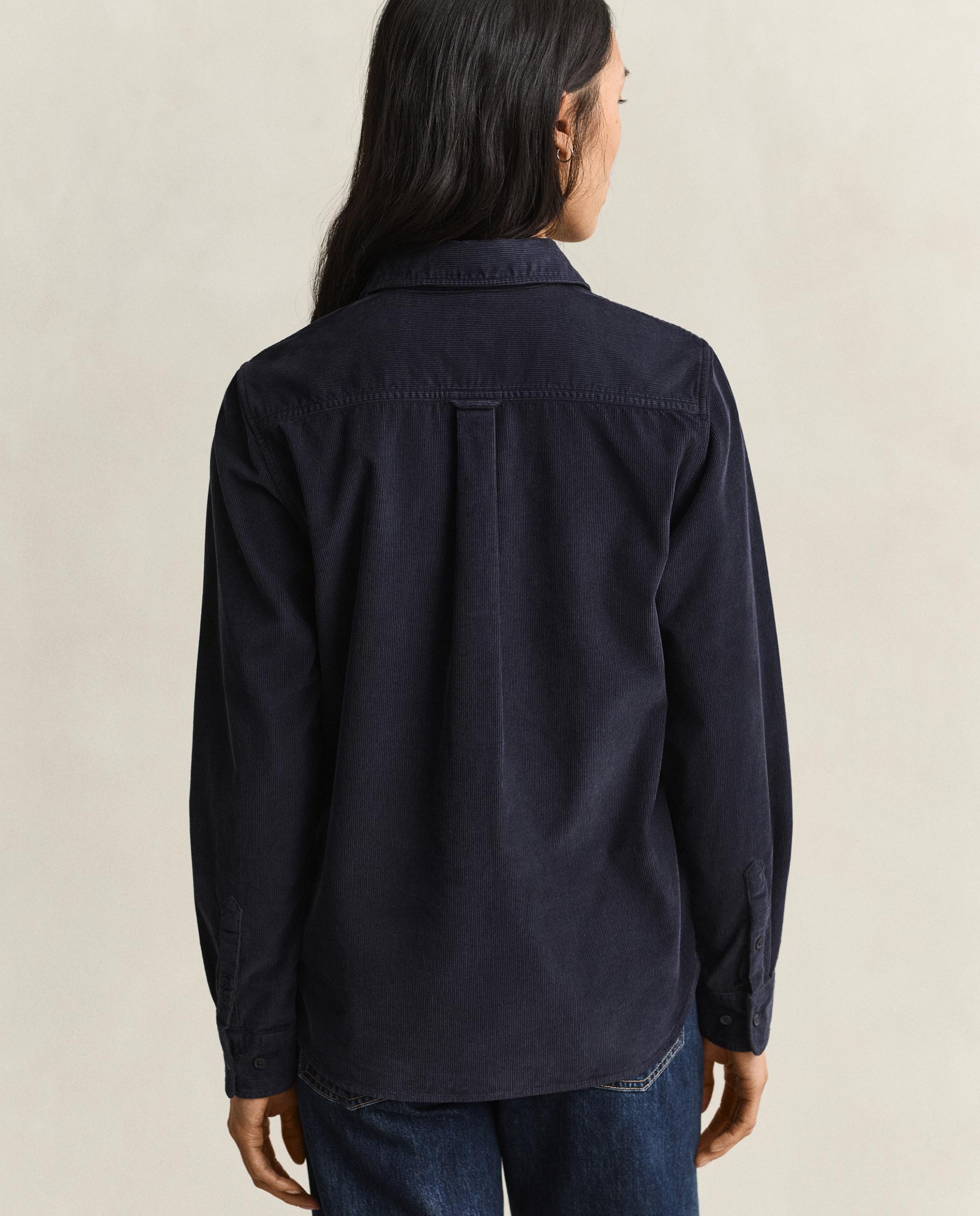 Camisa de mujer de corte regular de pana - Gant - Azul oscuro Azul oscuro-2