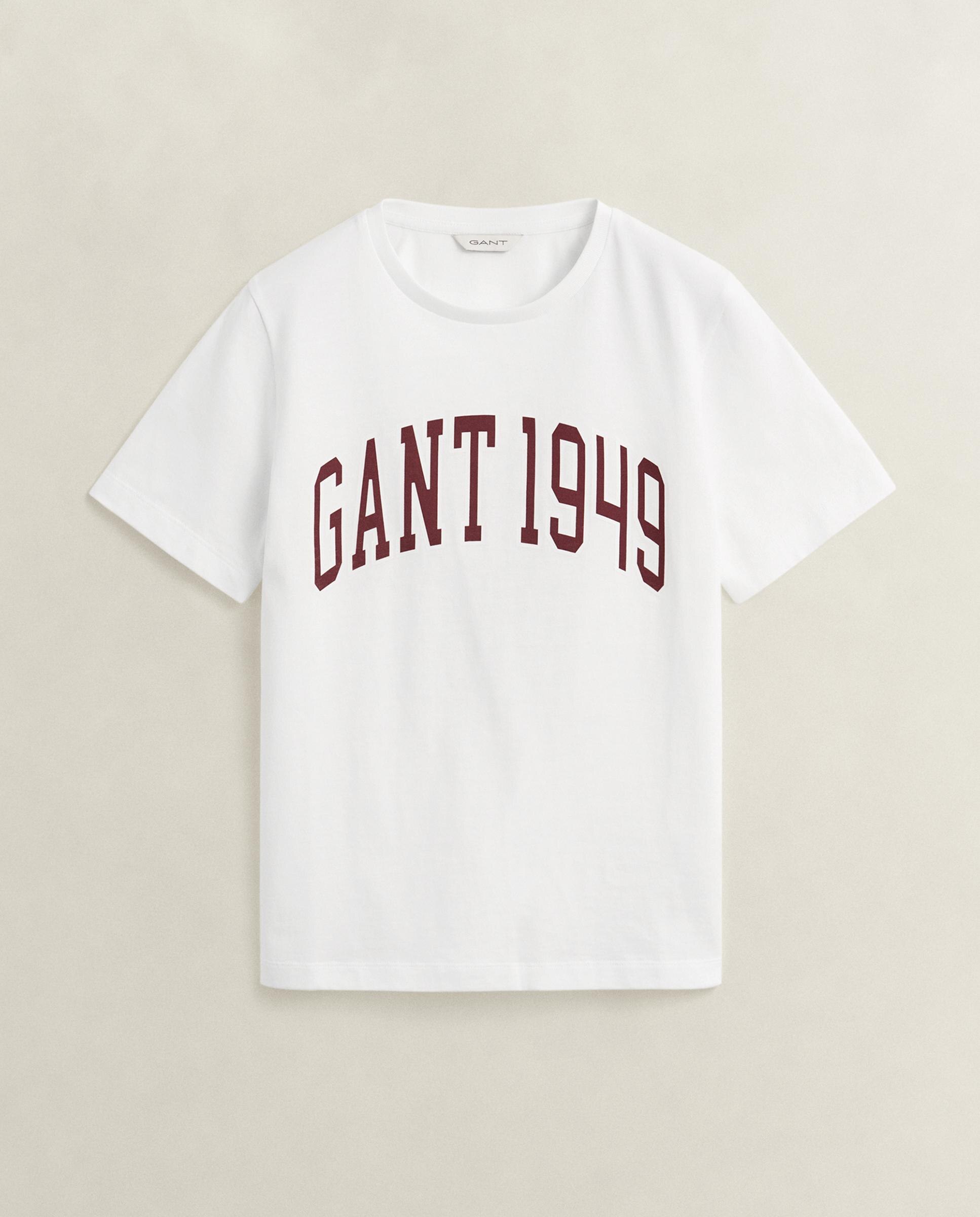 Camiseta de mujer de manga corta y grafico gant - Blanco Blanco-1