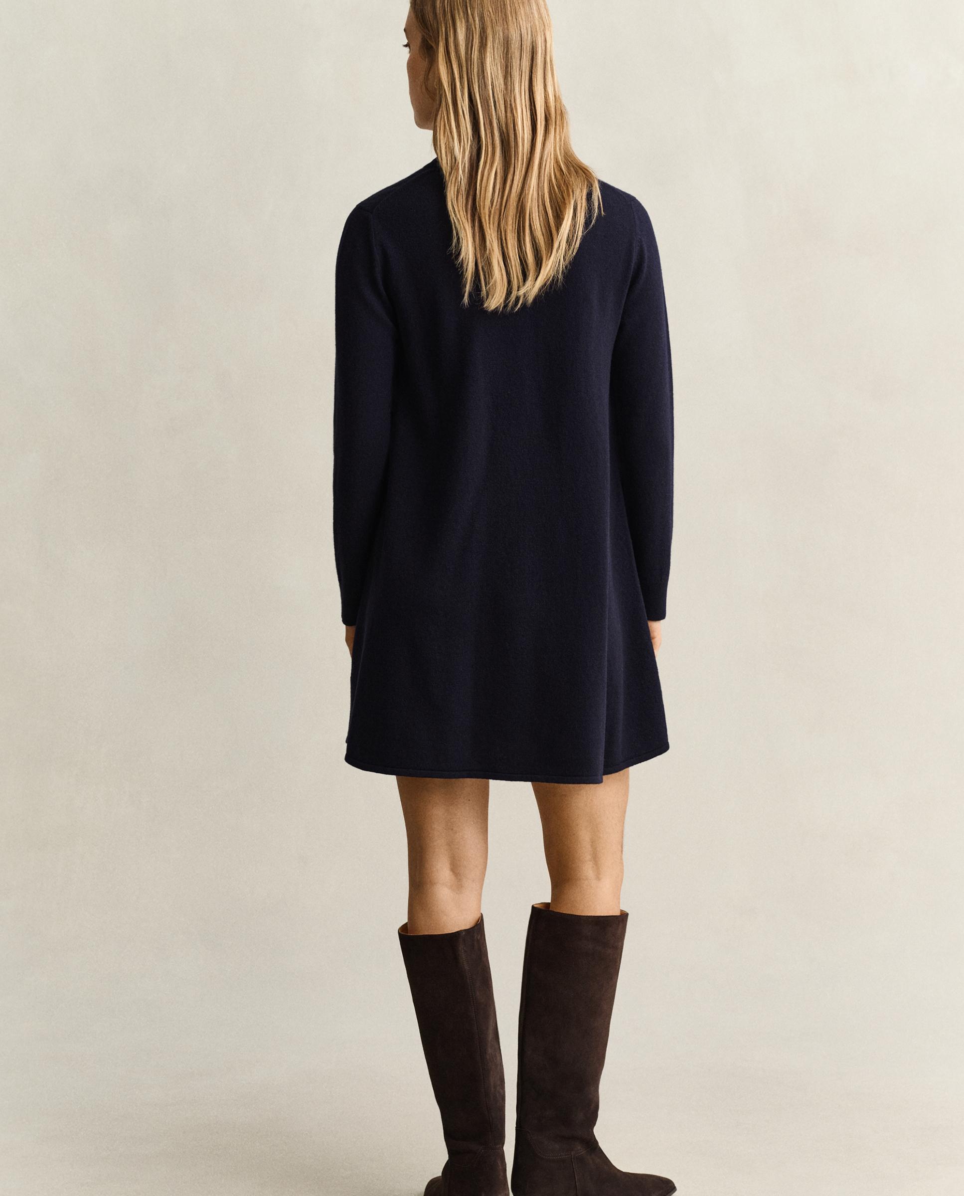 Vestido corto de cuello alto - Gant - Azul Azul-2