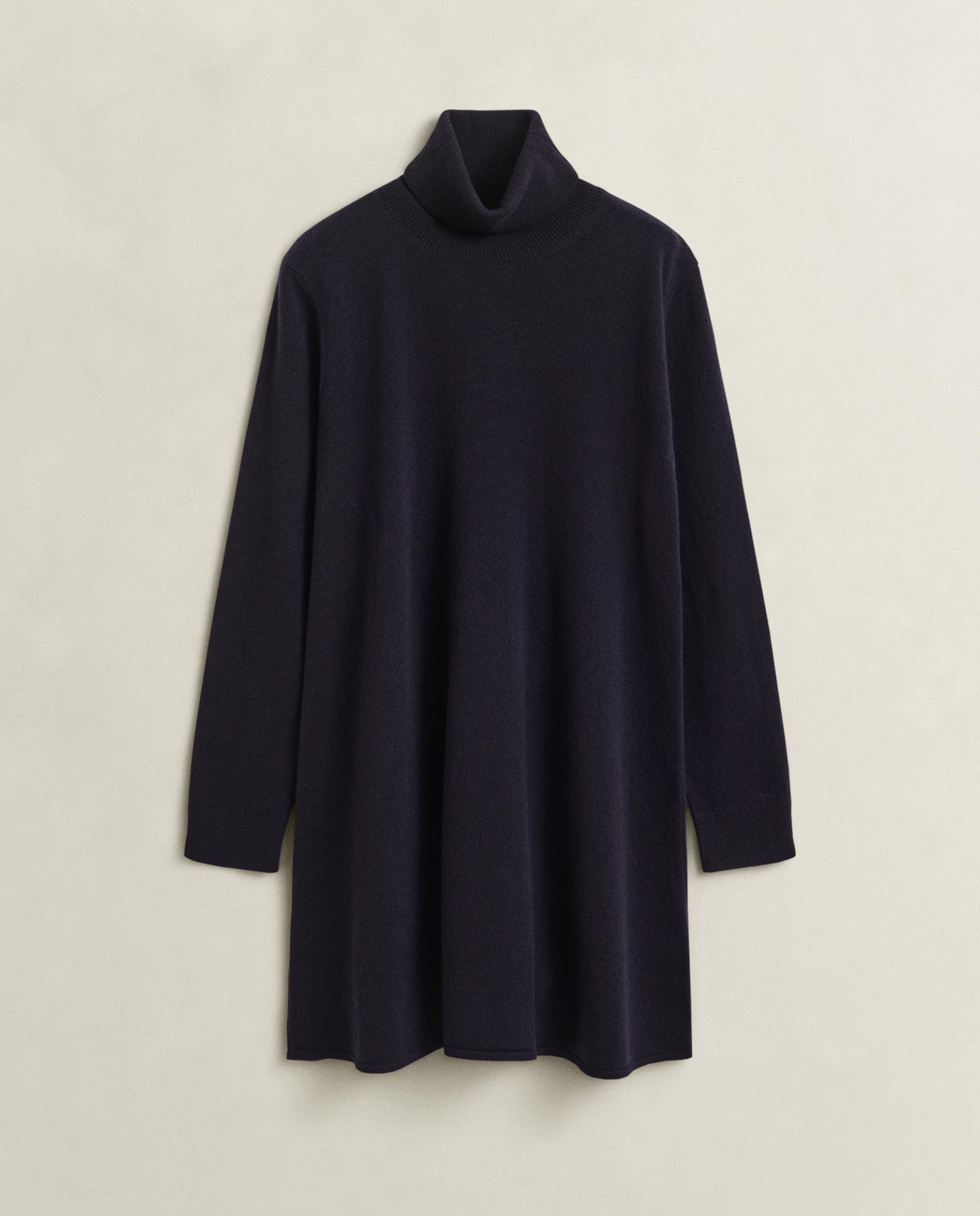 Vestido corto de cuello alto - Gant - Azul Azul-4