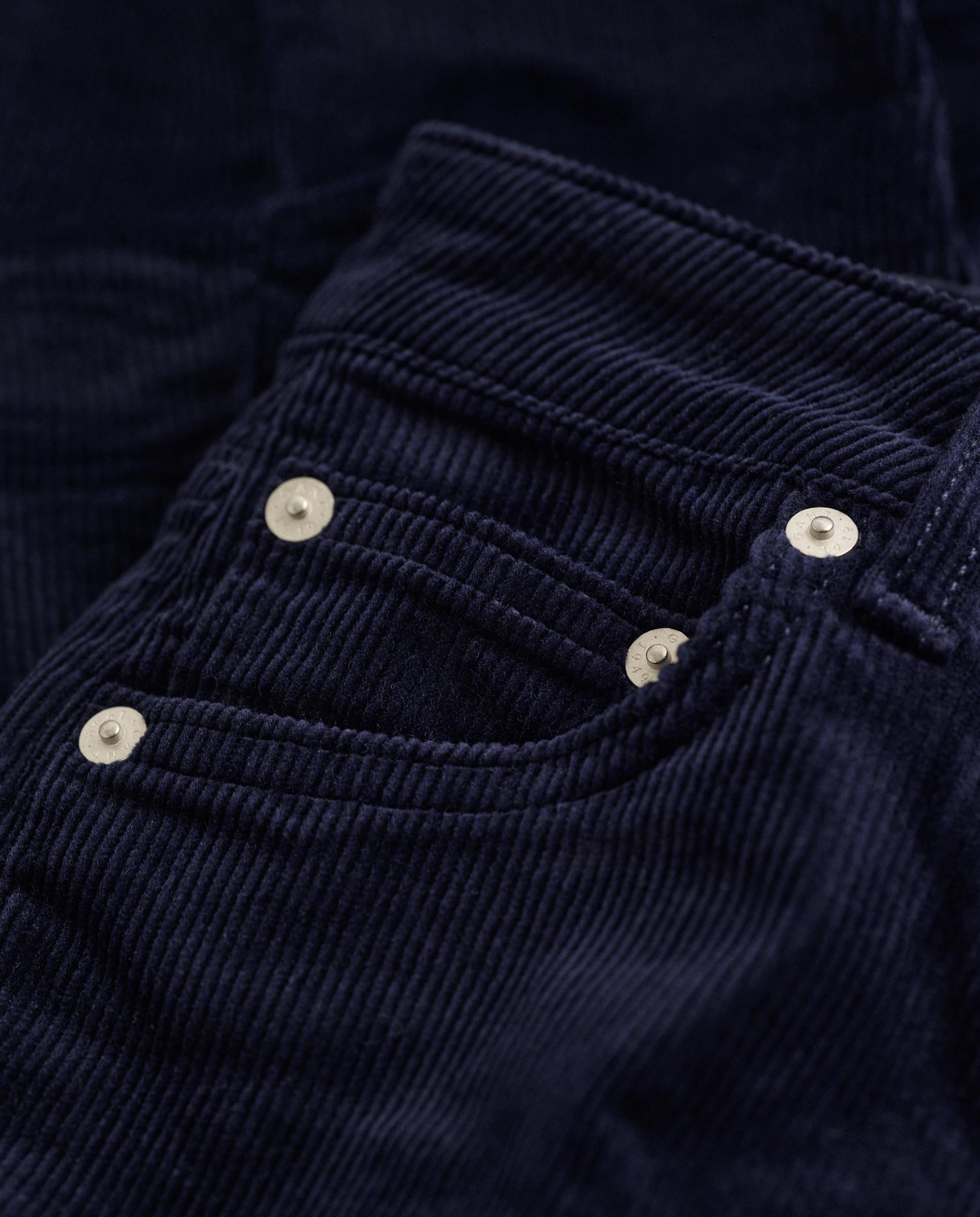Vaqueros de campana de mujer elásticos en pana - Gant - Azul Azul-2
