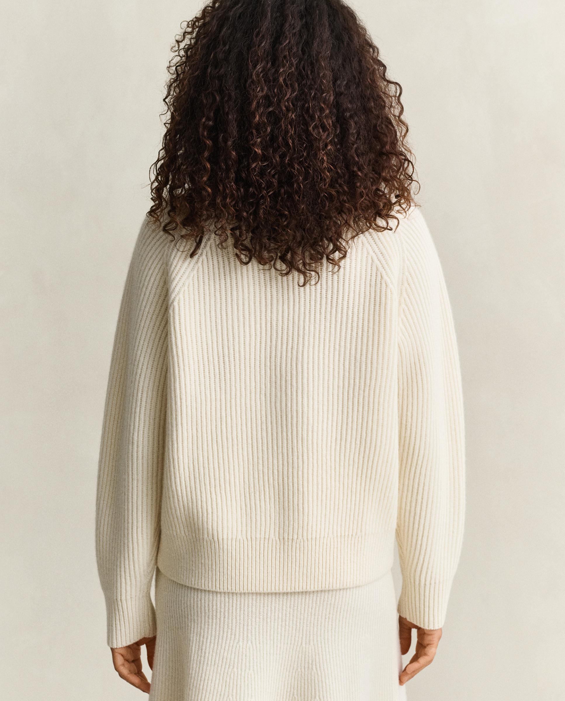 Jersey de mujer de cuello alto con botones - Gant - Blanco Blanco-2