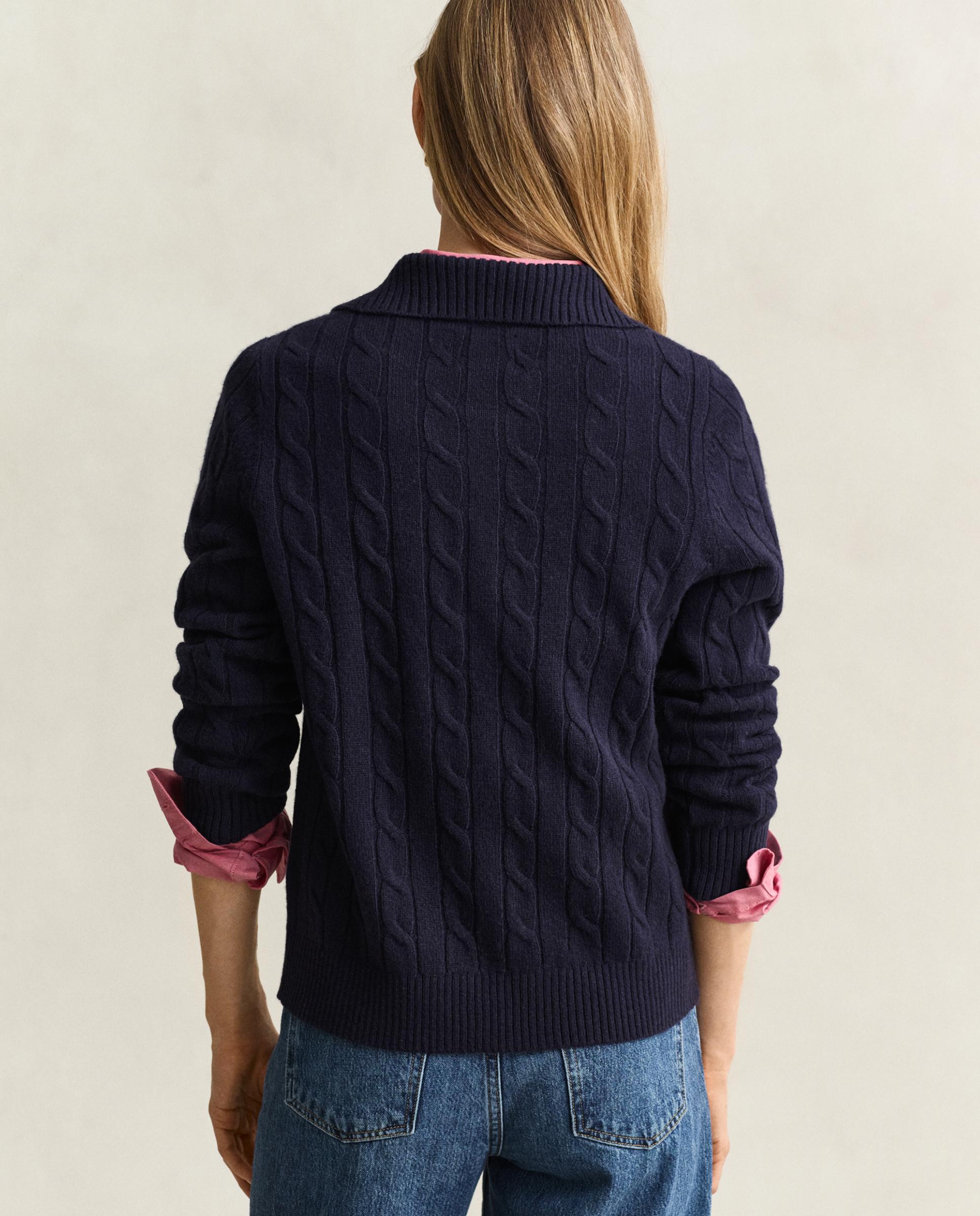Jersey de mujer de punto de ochos y logo en pecho - Gant - Azul Azul-2