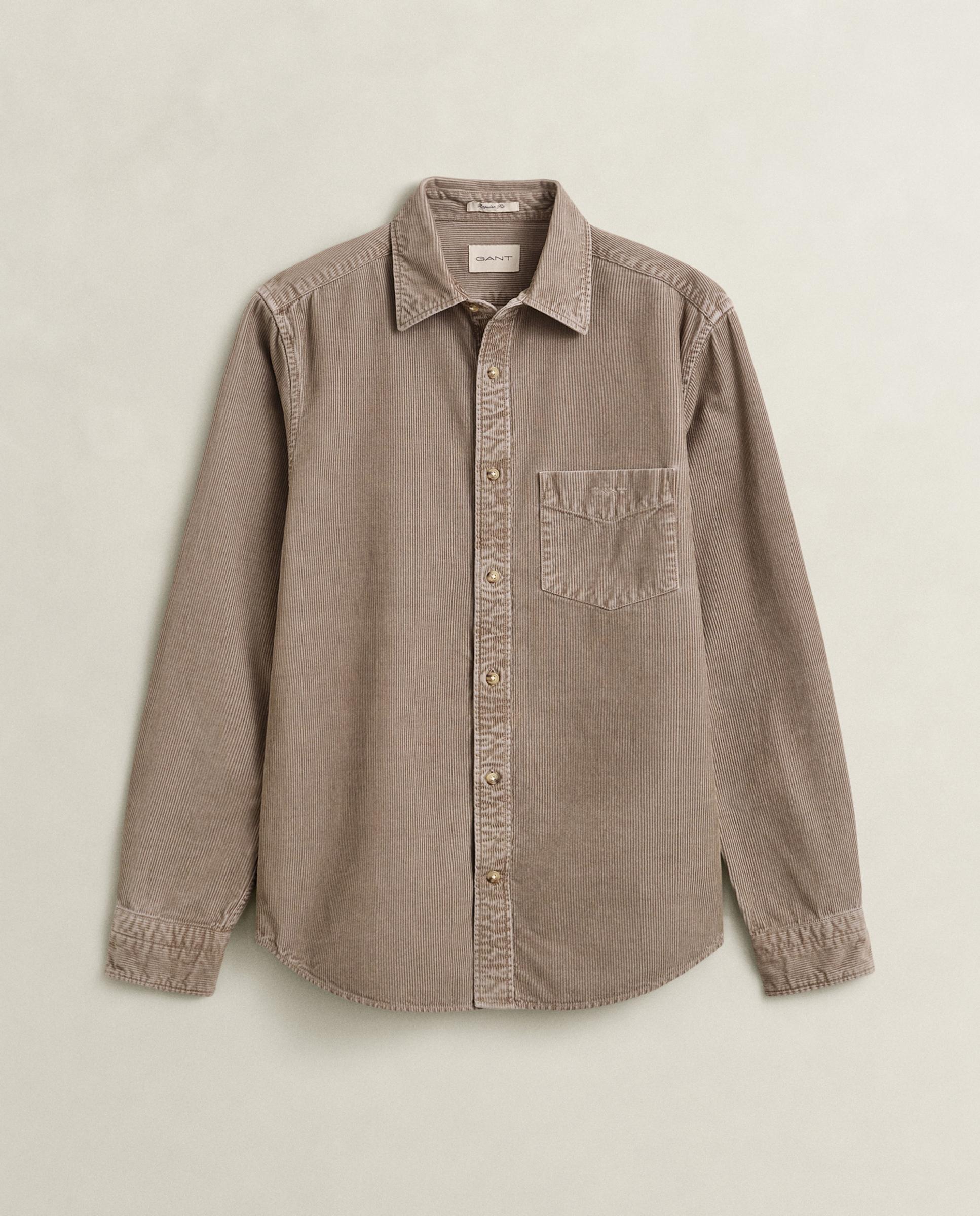 Camisa de hombre en pana con bolsillo en el pecho - Gant - Topo Topo-4