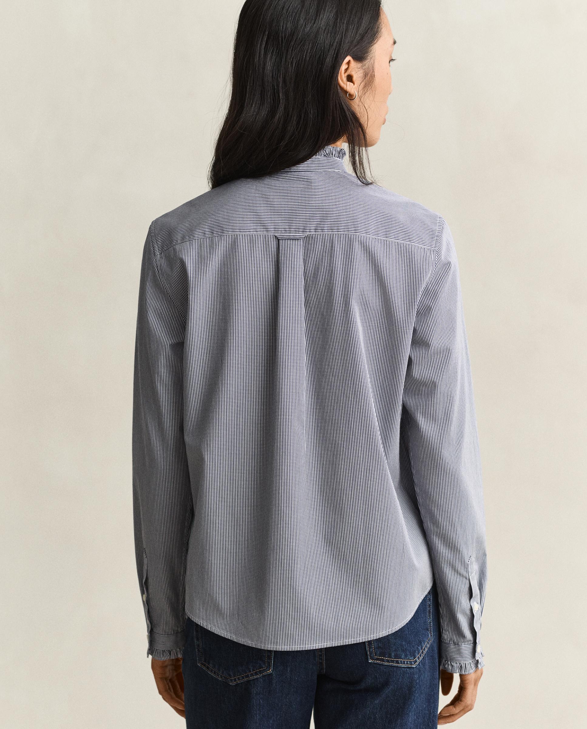 Blusa de mujer con volantes en el cuello - Gant - Azul Azul-2