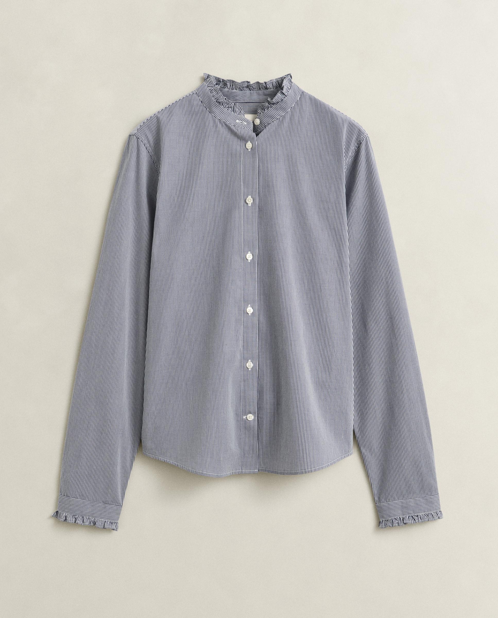 Blusa de mujer con volantes en el cuello - Gant - Azul Azul-4