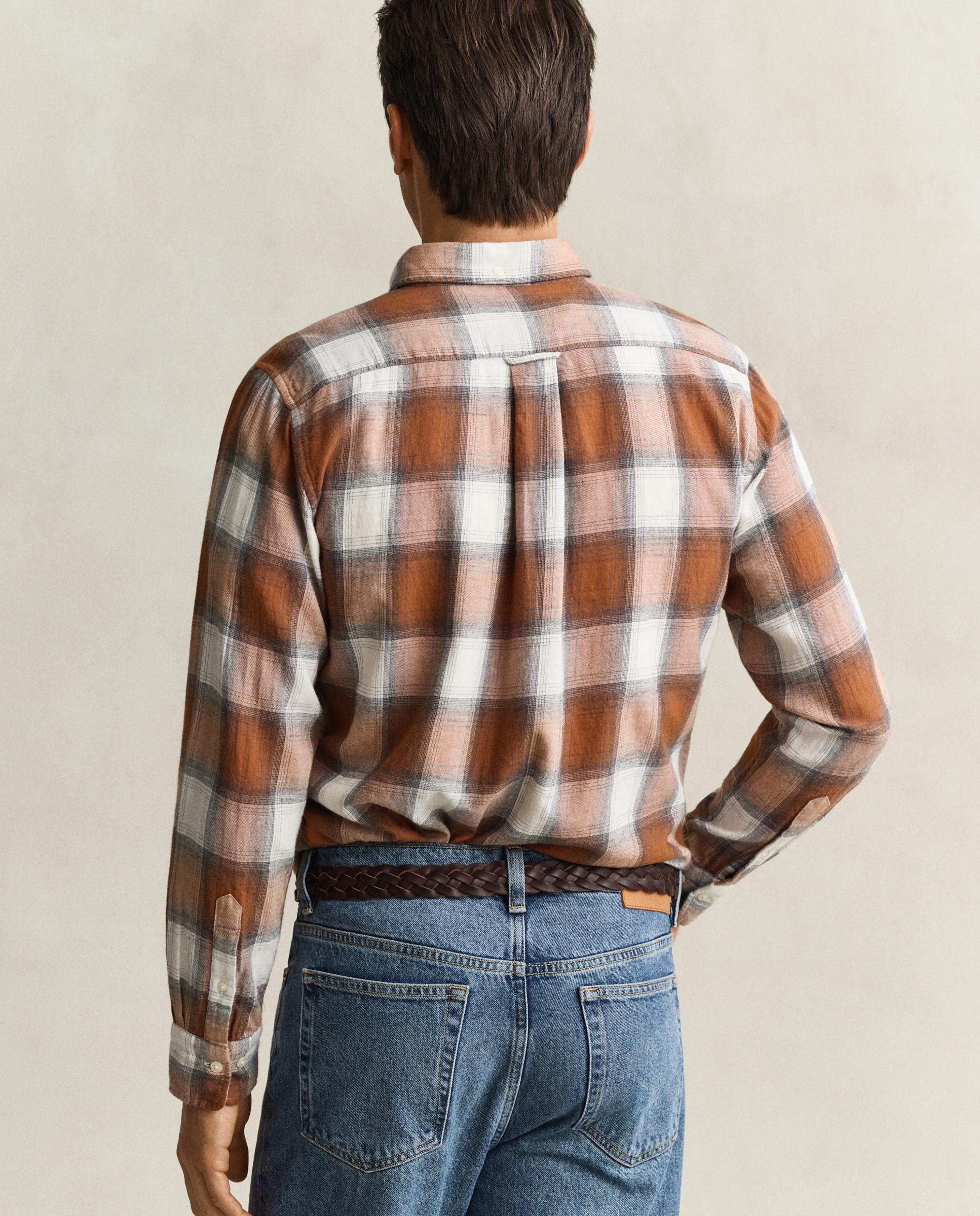 Camisa de cuadros de hombre en franela ligera - Gant - Marrón Marrón-3