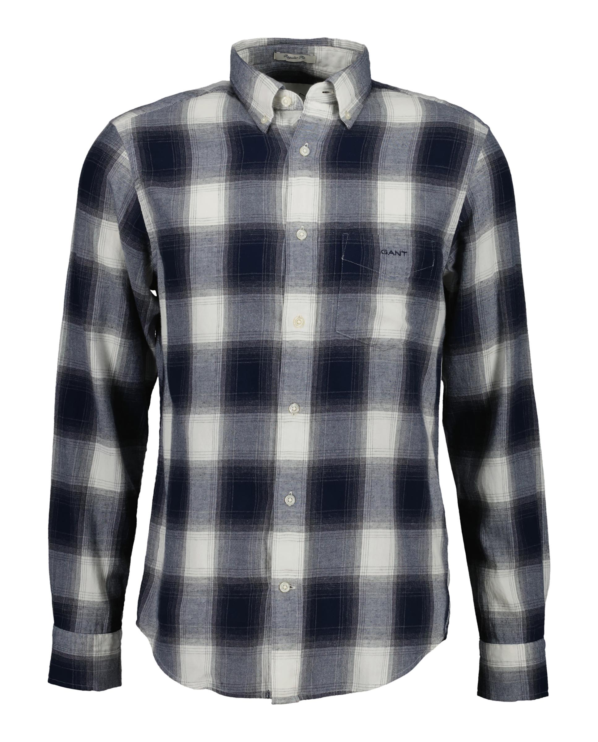Camisa de cuadros de hombre en franela ligera - Gant - Azul oscuro Azul oscuro-4