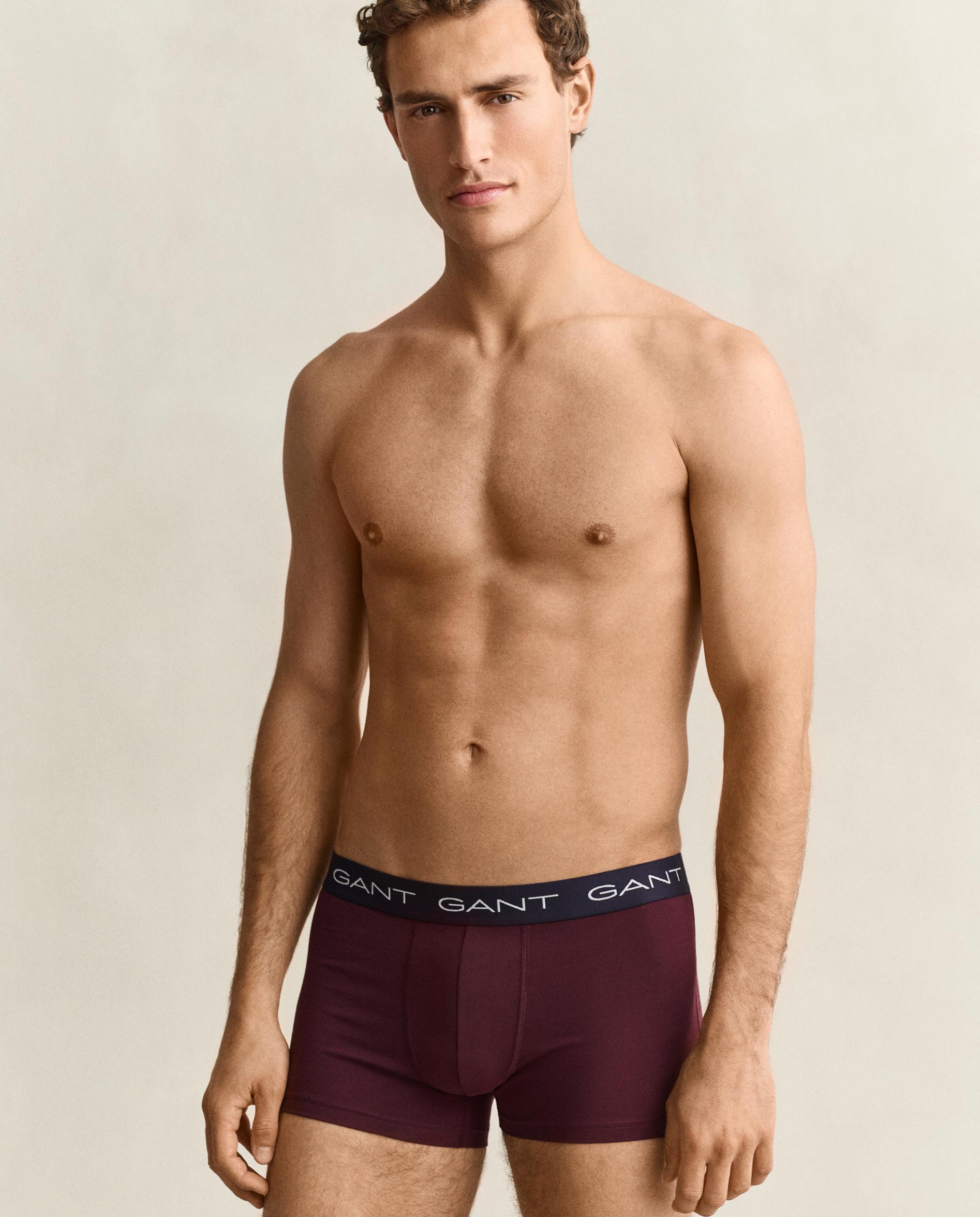 Pack de tres boxer de punto de hombre de algodón elásticos - Gant - Burdeos Burdeos-1