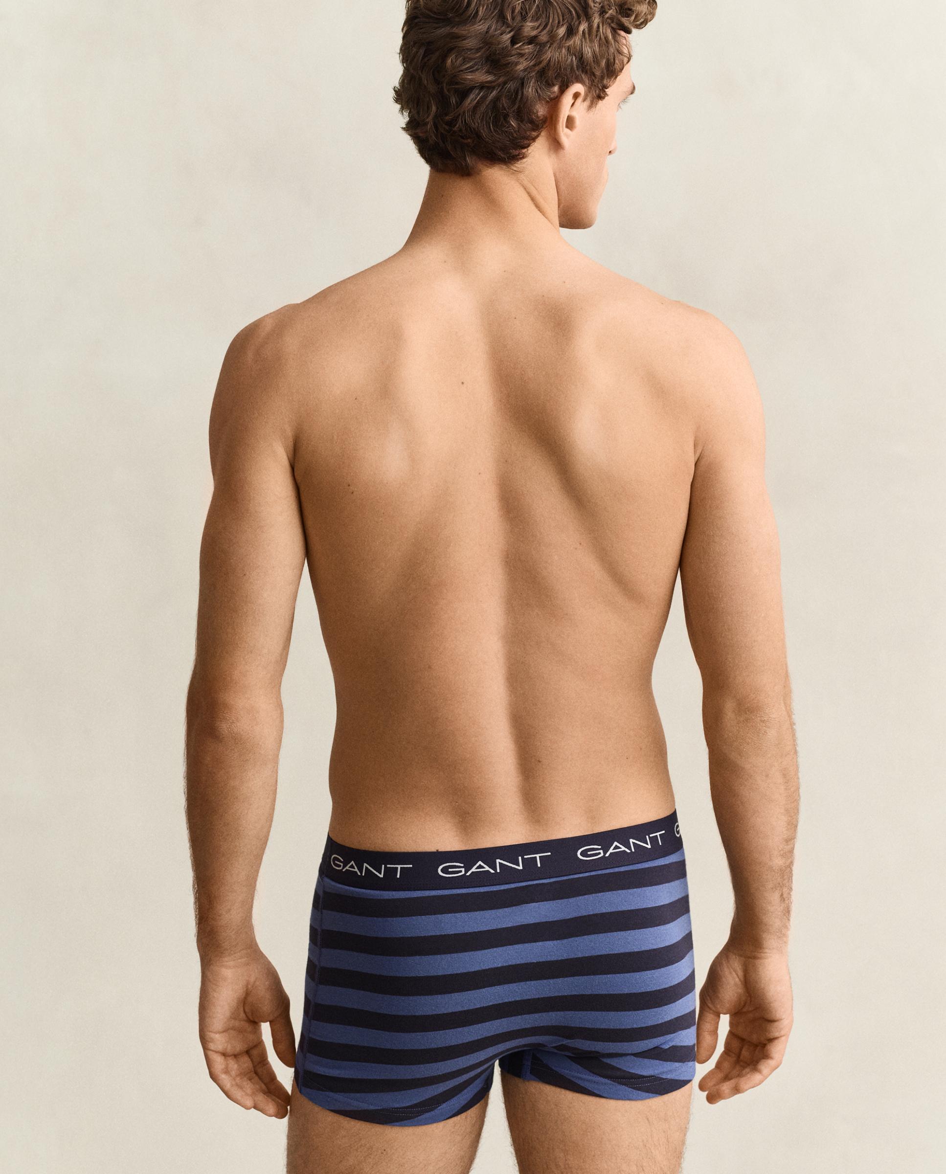 Pack de tres bóxers de punto de hombre elásticos con diseño de rayas - Gant - Azul / Negro Azul / Negro-2