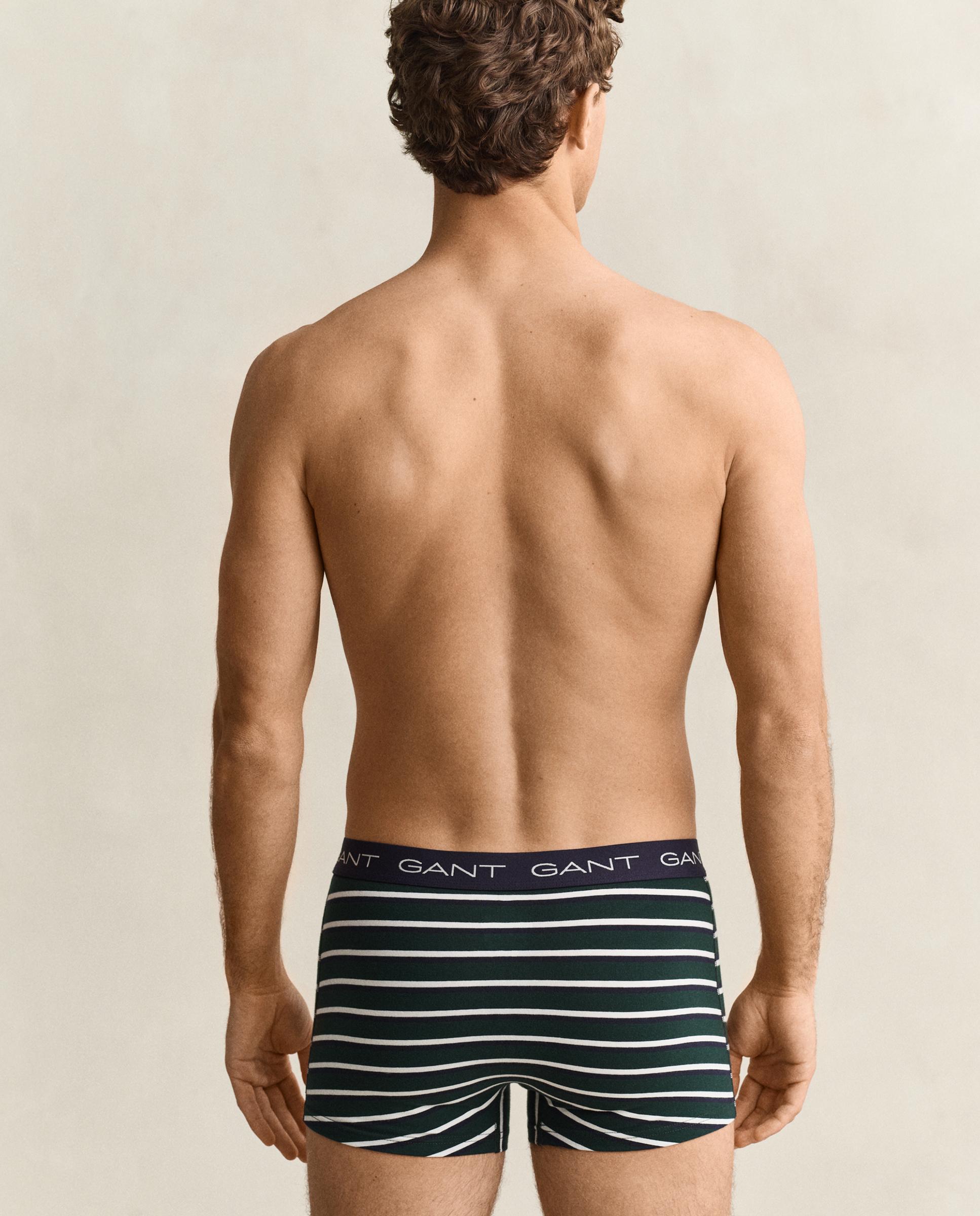 Pack de tres bóxers de punto de hombre elásticos de rayas - Gant - Verde Verde-2