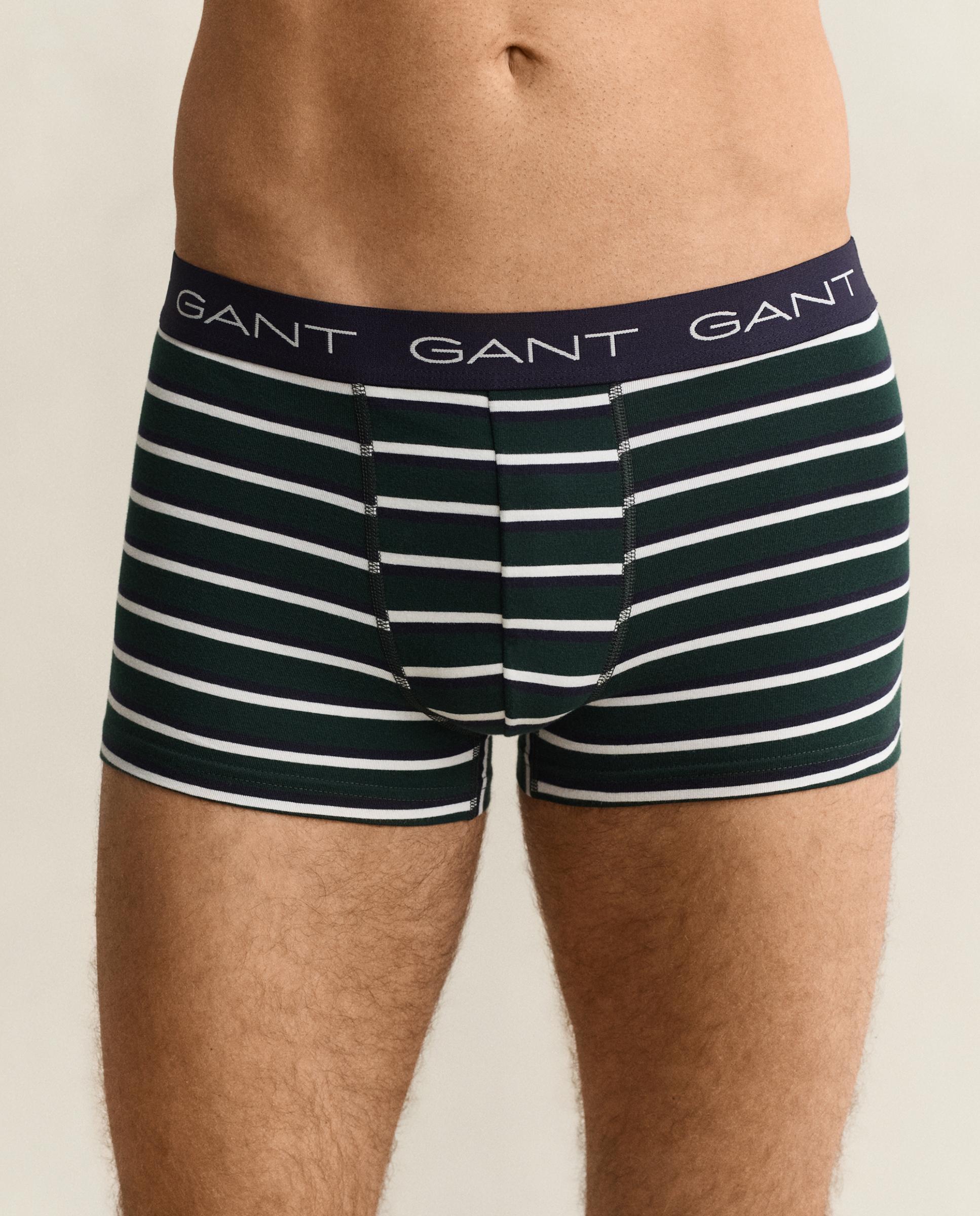 Pack de tres bóxers de punto de hombre elásticos de rayas - Gant - Verde Verde-3