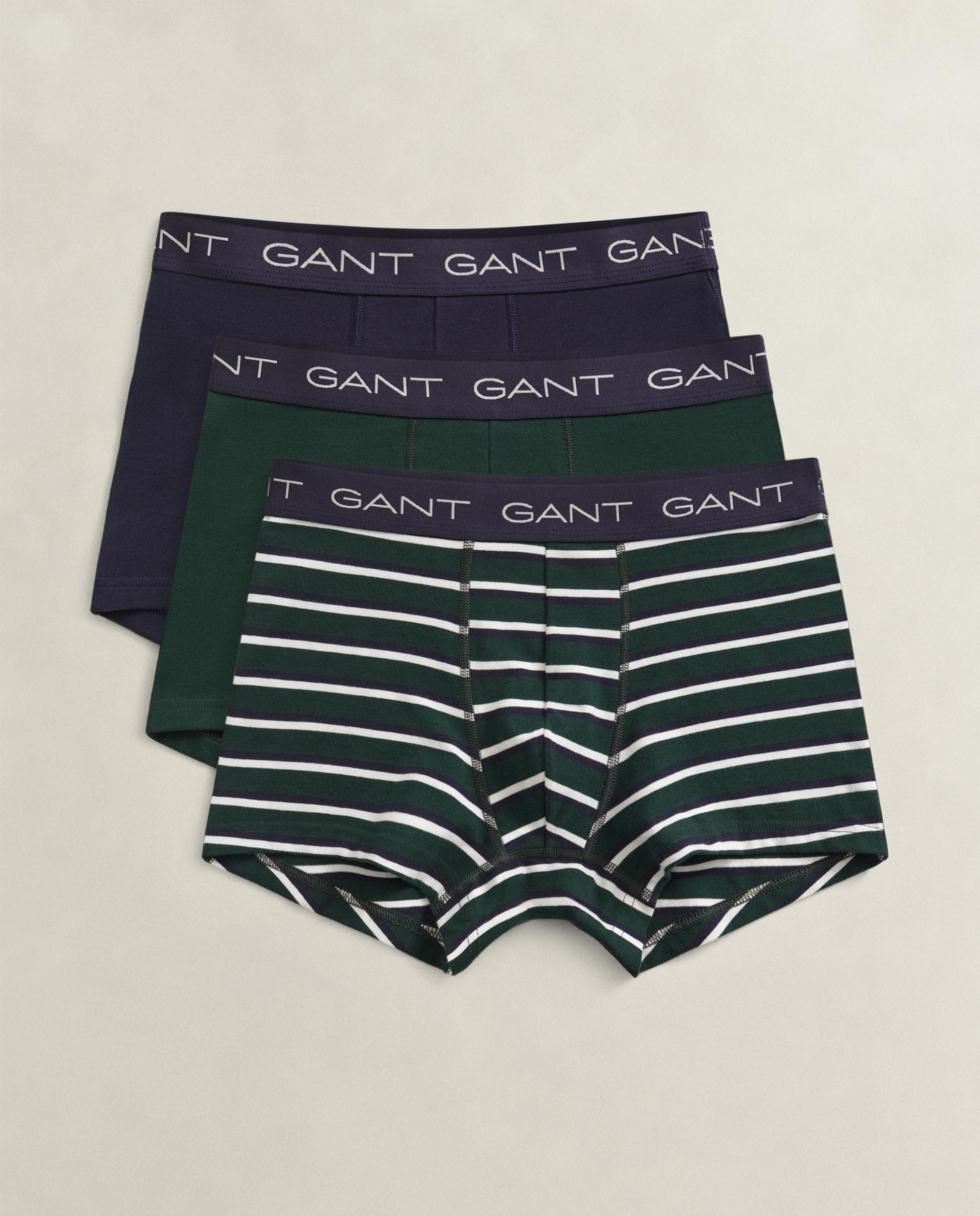 Pack de tres bóxers de punto de hombre elásticos de rayas - Gant - Verde Verde-4