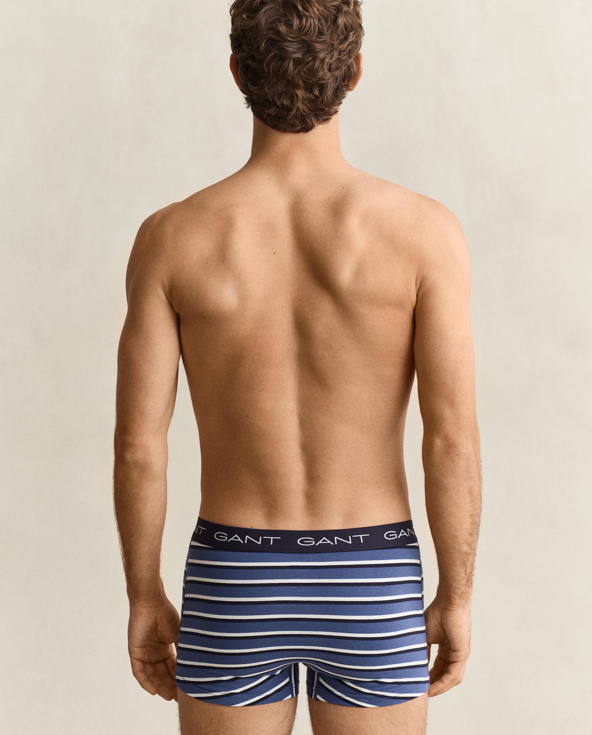 Pack de tres bóxers de punto de hombre elásticos de rayas - Gant - Azul Azul-2