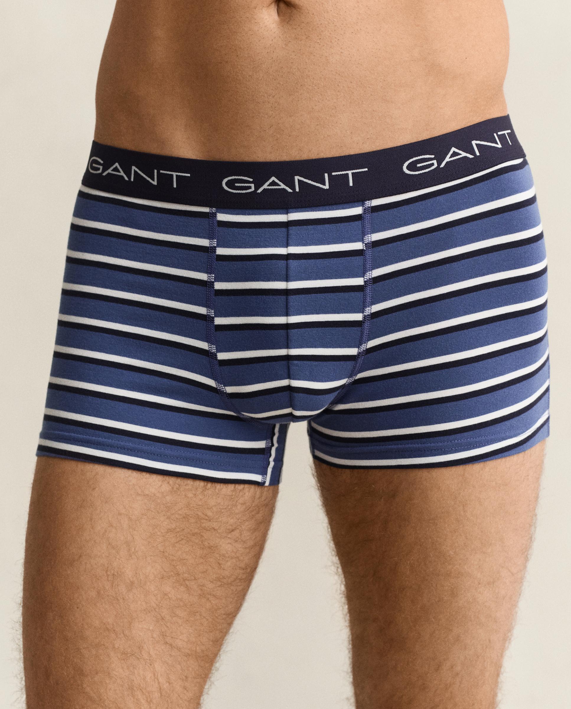 Pack de tres bóxers de punto de hombre elásticos de rayas - Gant - Azul Azul-3