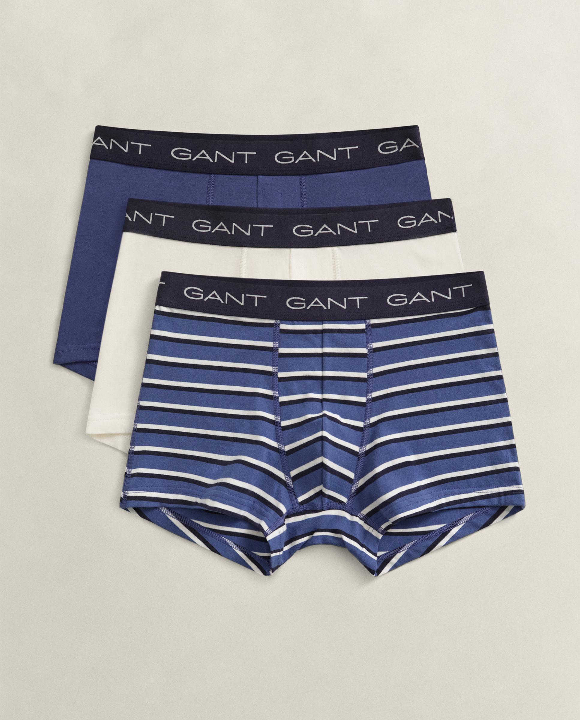 Pack de tres bóxers de punto de hombre elásticos de rayas - Gant - Azul Azul-4