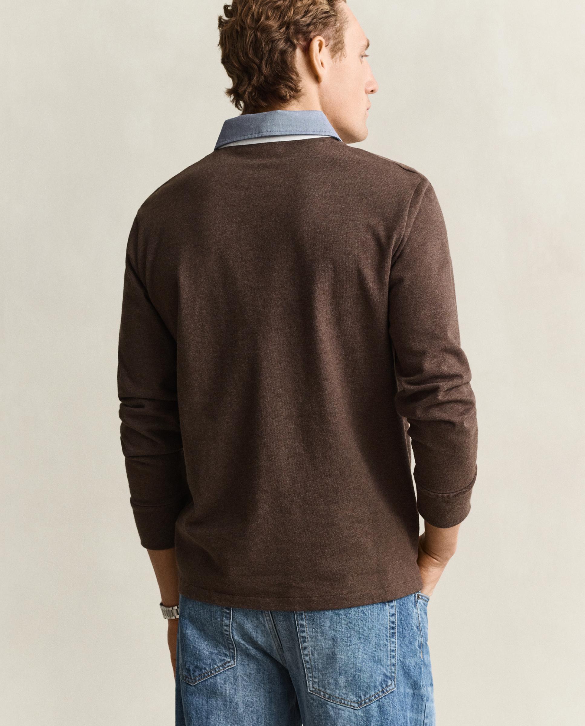 Polo de manga corta de hombre de algodón con insignia gant - Marrón oscuro Marrón oscuro-2