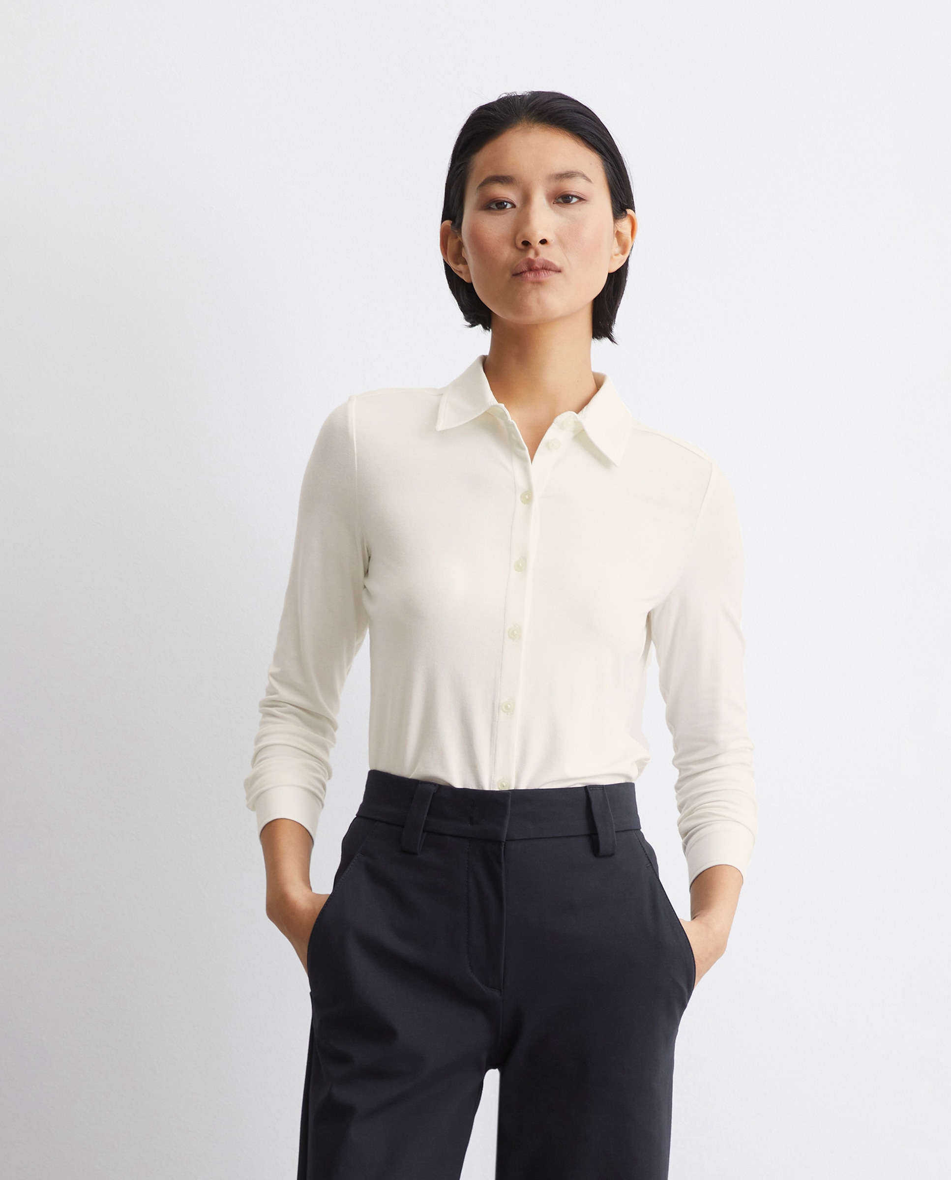 Imagen 0 de Blusa de mujer regular de punto de LENZING™ ECOVERO™