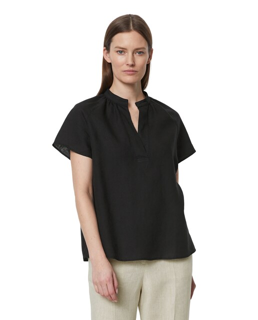 Imagen 0 de Blusa de mujer de lino regular con reverso de algodón