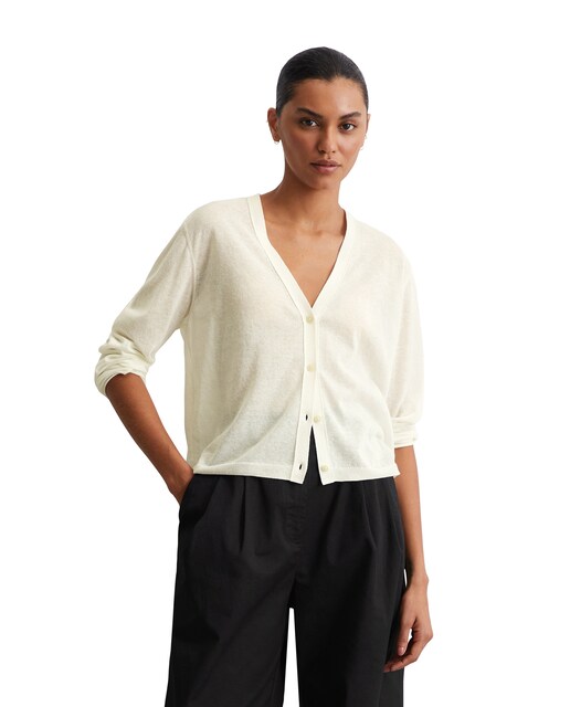 Imagen 0 de Chaqueta de punto de mujer fino slim fabricado con una mezcla de algodón orgánico