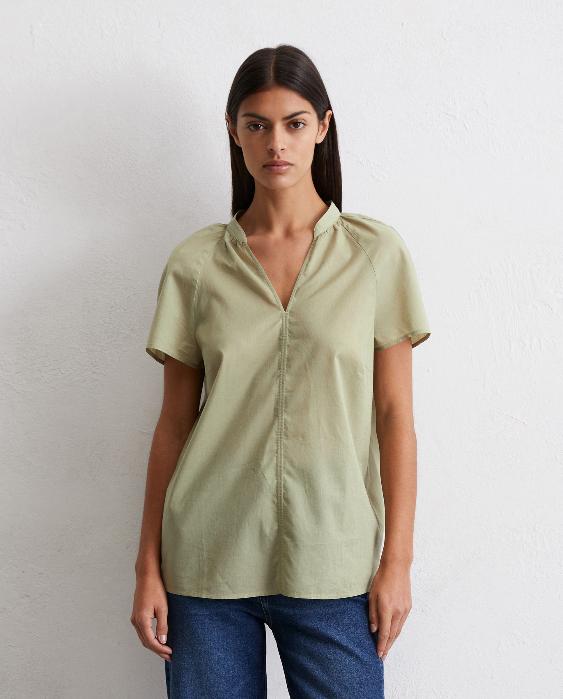 Imagen 0 de Camisa de mujer regular de gasa de algodón ligera