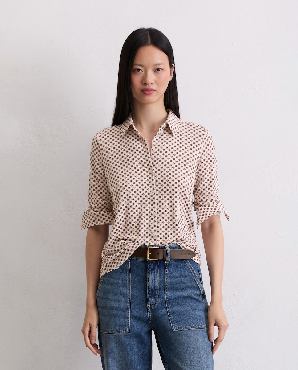 Blusa de mujer regular con estampado de punto de LENZING ECOVERO