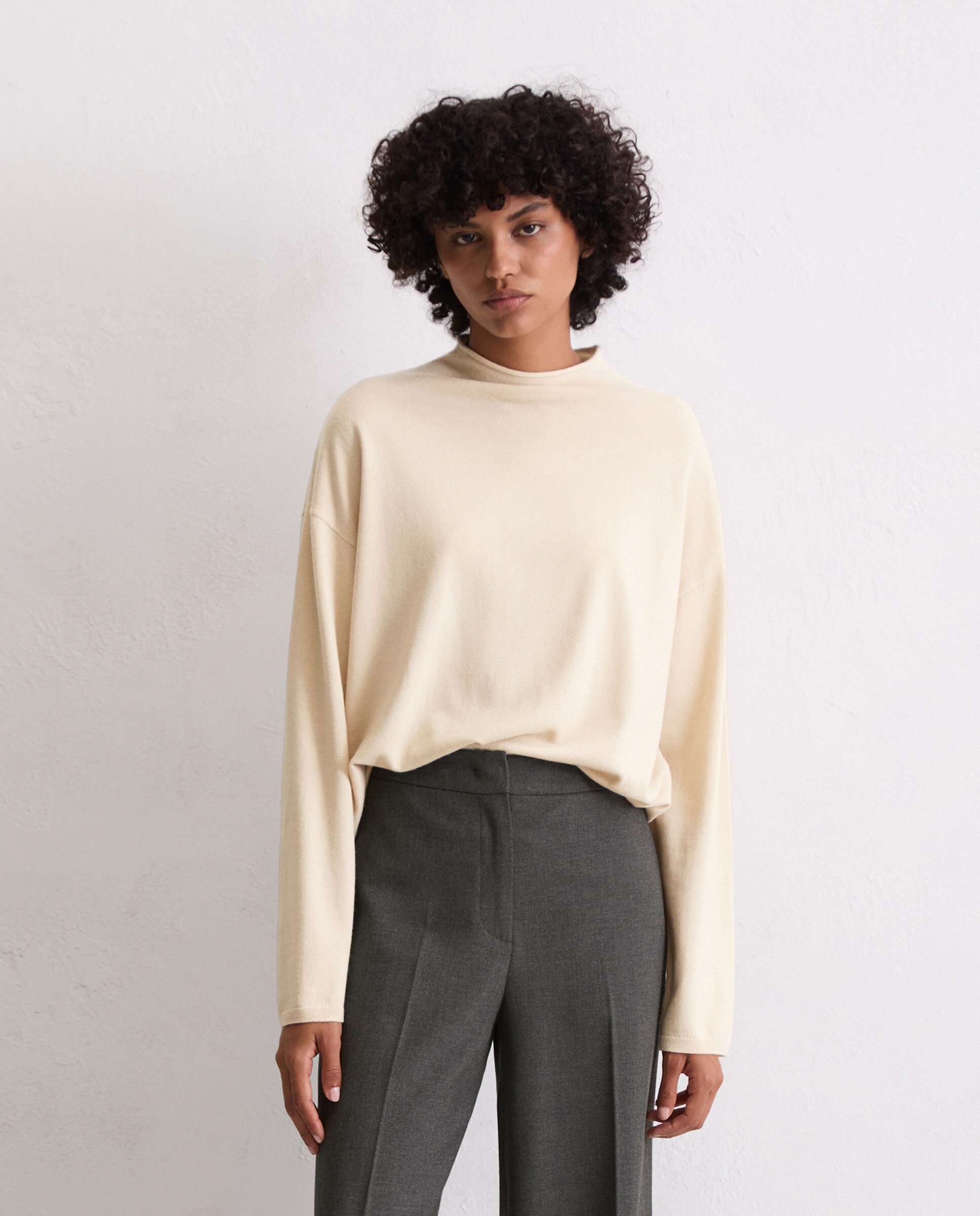 MARC O'POLO - Jersey oversize de mujer de punto fino de lana virgen.
