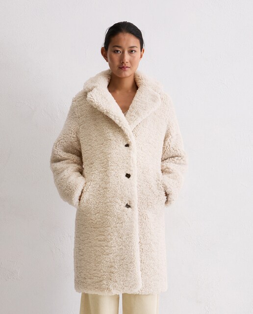 Imagen 0 de Abrigo teddy de mujer regular de poliéster reciclado