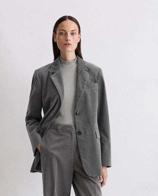 Imagen 0 de Blazer de mujer de terciopelo a medida de algodón orgánico-lyocell elástico