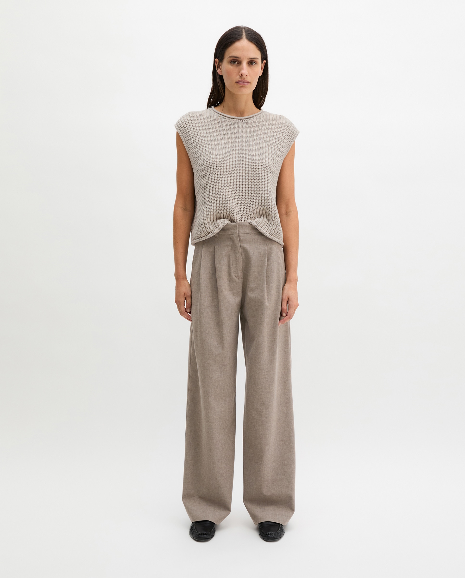 MARC O'POLO - Pantalones de mujer plisados anchos de Summer-Wool.