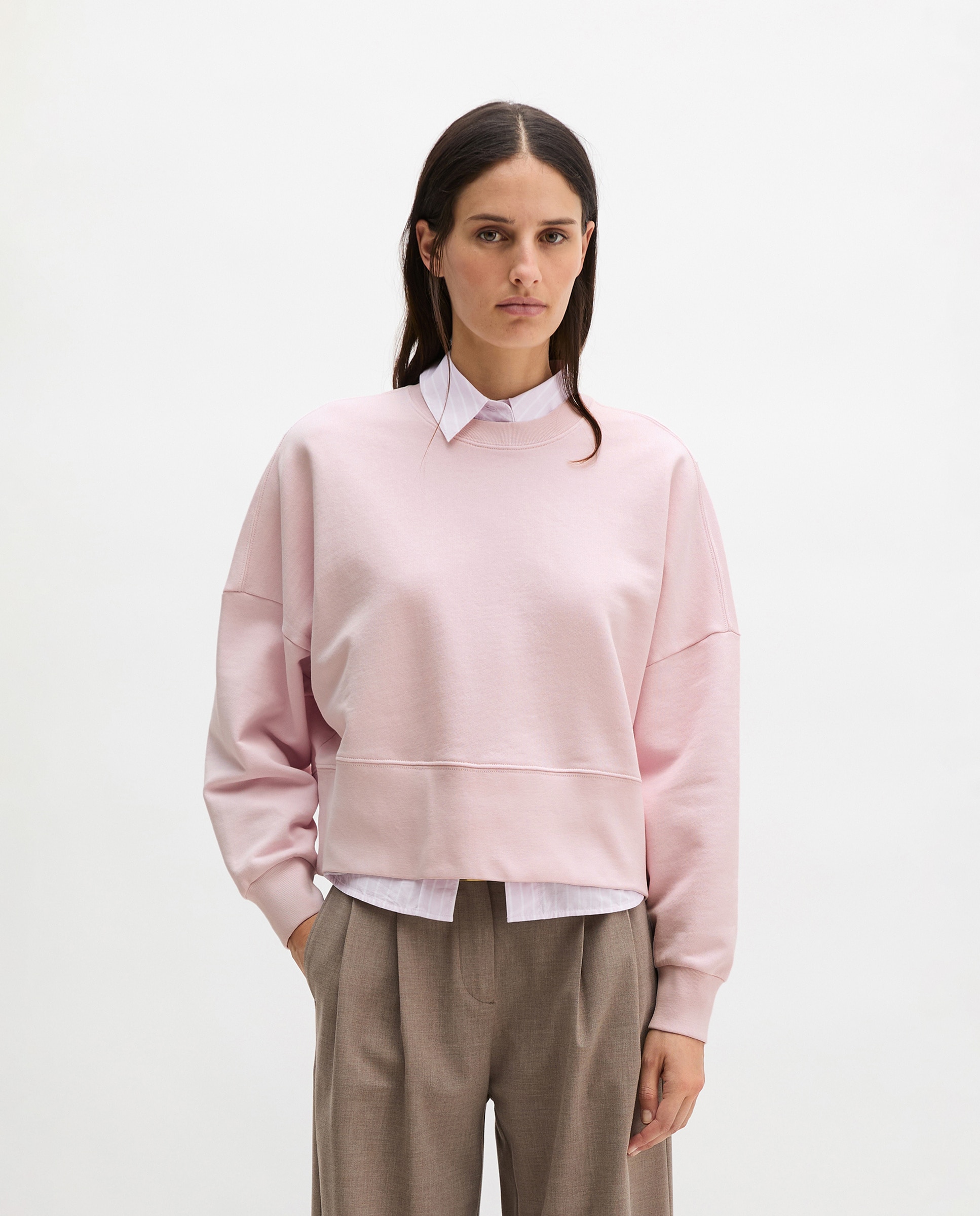 Sudadera de mujer relajada con algodón reciclado - MARC  O'POLO - Rosa claro Rosa claro-1