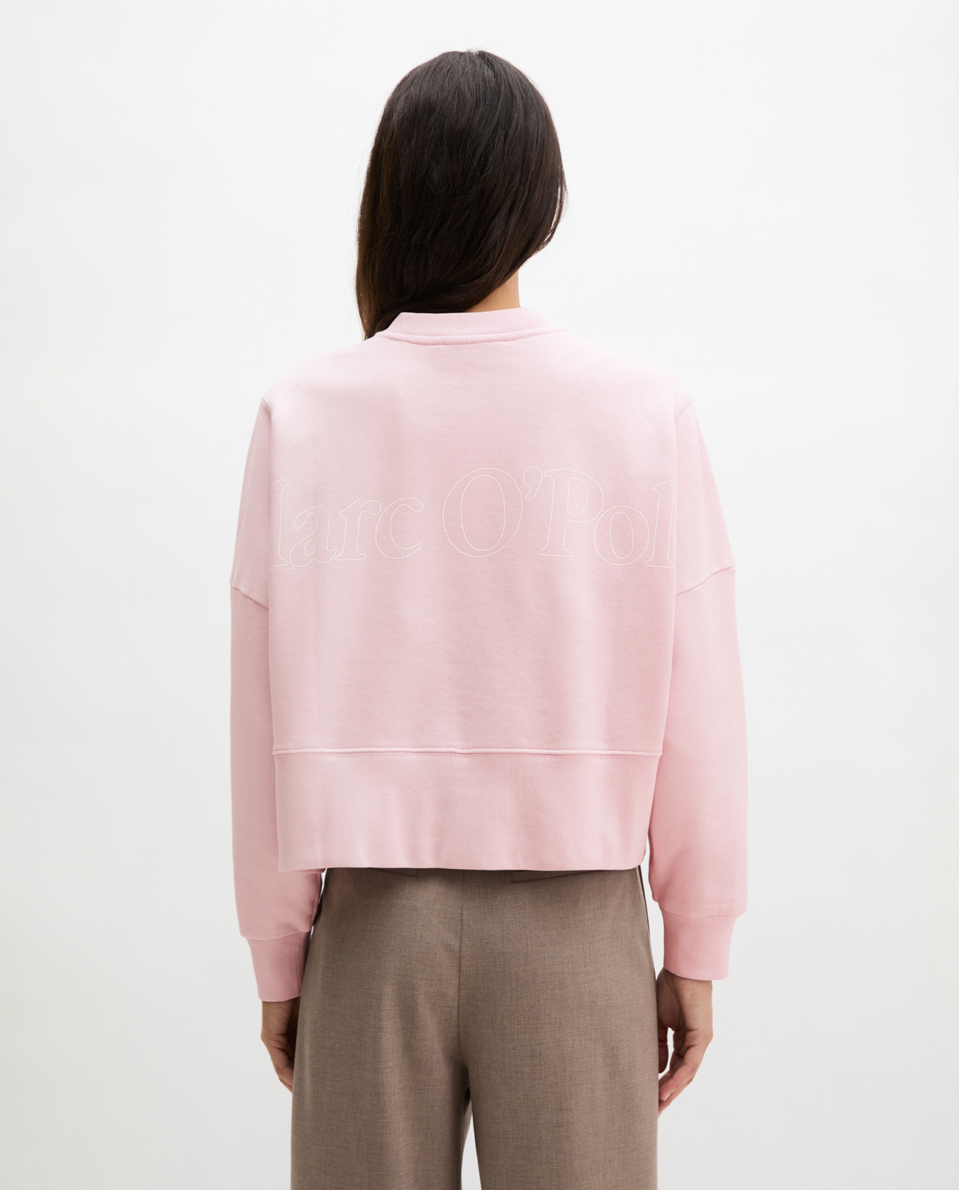 Sudadera de mujer relajada con algodón reciclado - MARC  O'POLO - Rosa claro Rosa claro-2