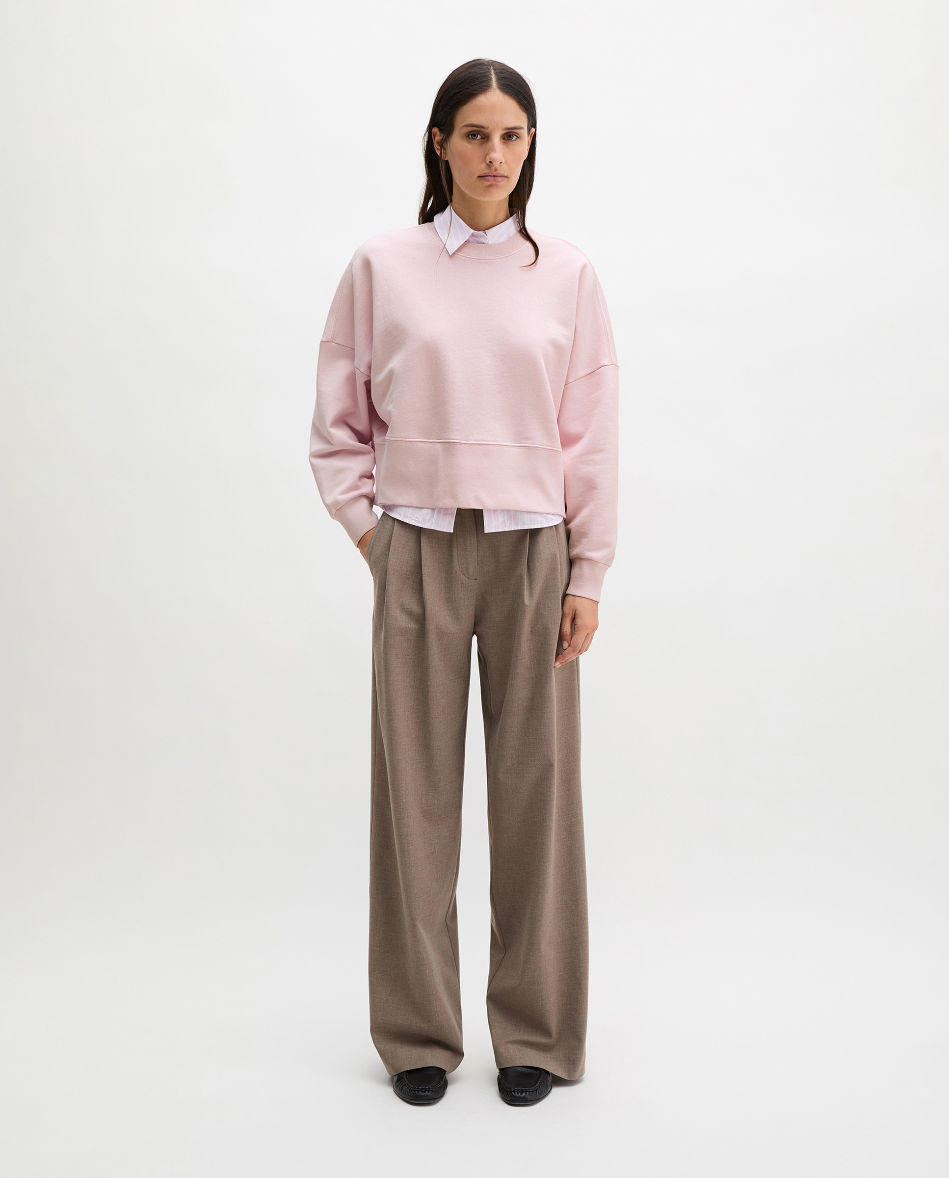 Sudadera de mujer relajada con algodón reciclado - MARC  O'POLO - Rosa claro Rosa claro-3