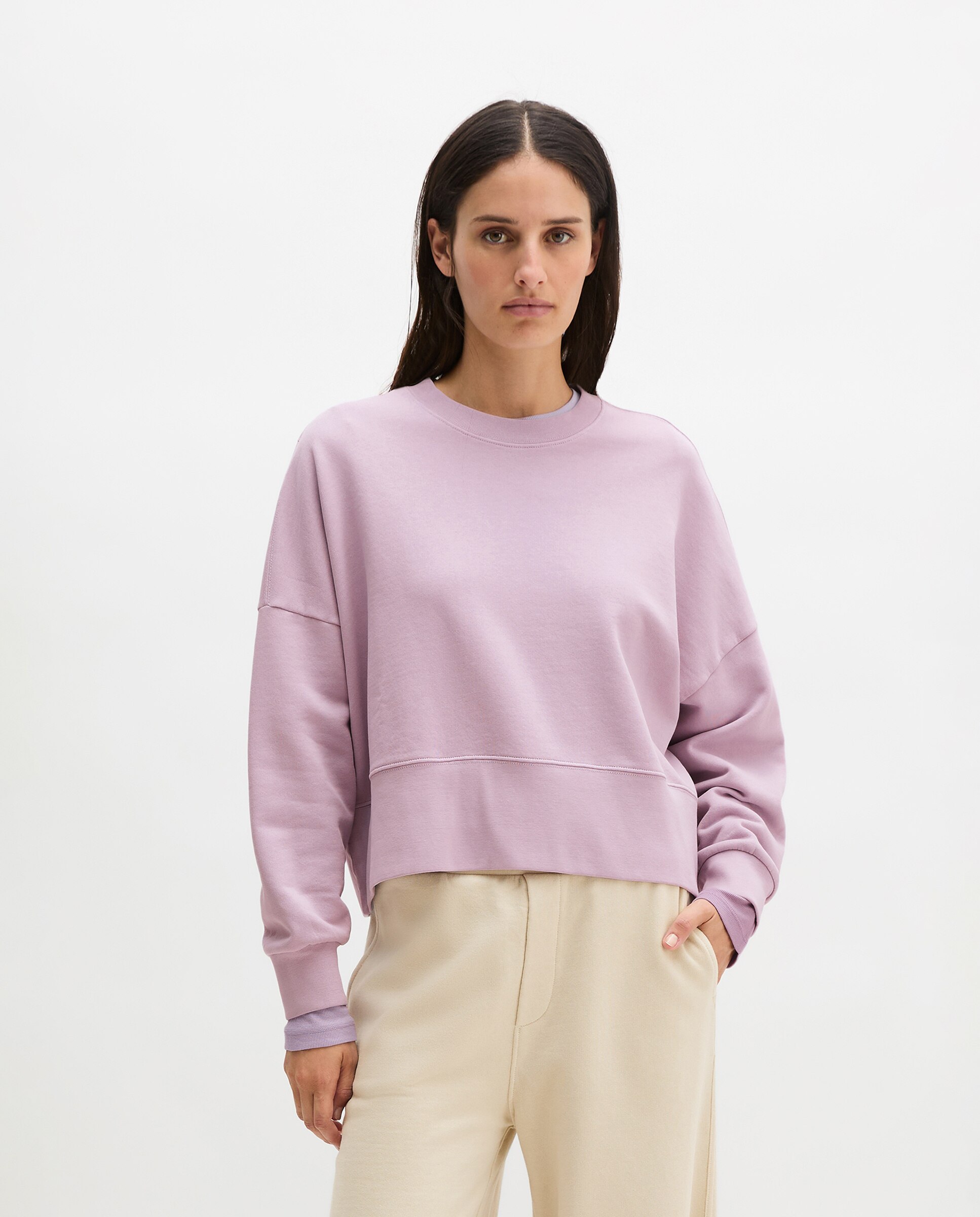 Imagen 0 de Sudadera de mujer relajada con algodón reciclado Lila