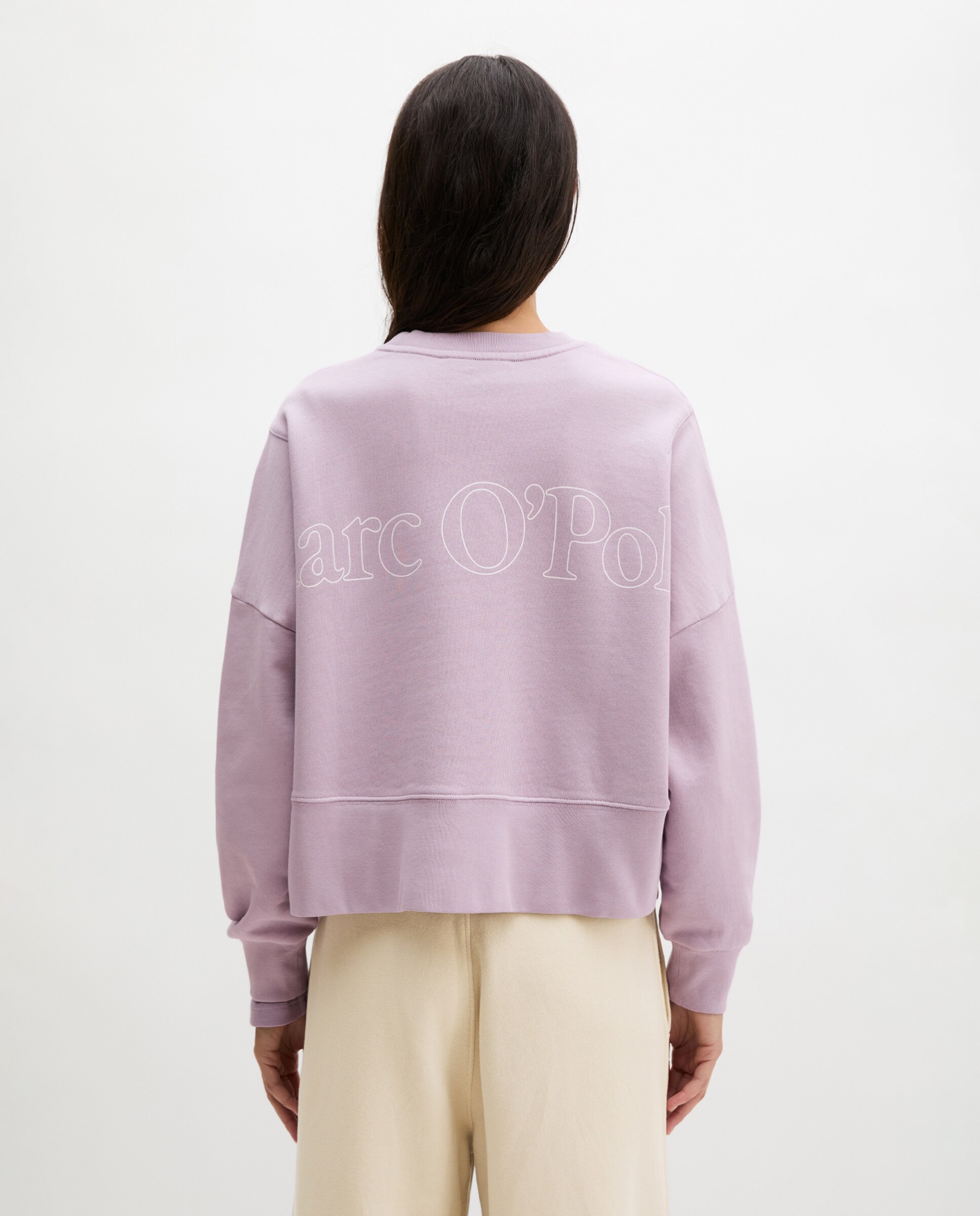 Sudadera de mujer relajada con algodón reciclado - MARC  O'POLO - Rosa Lila-2