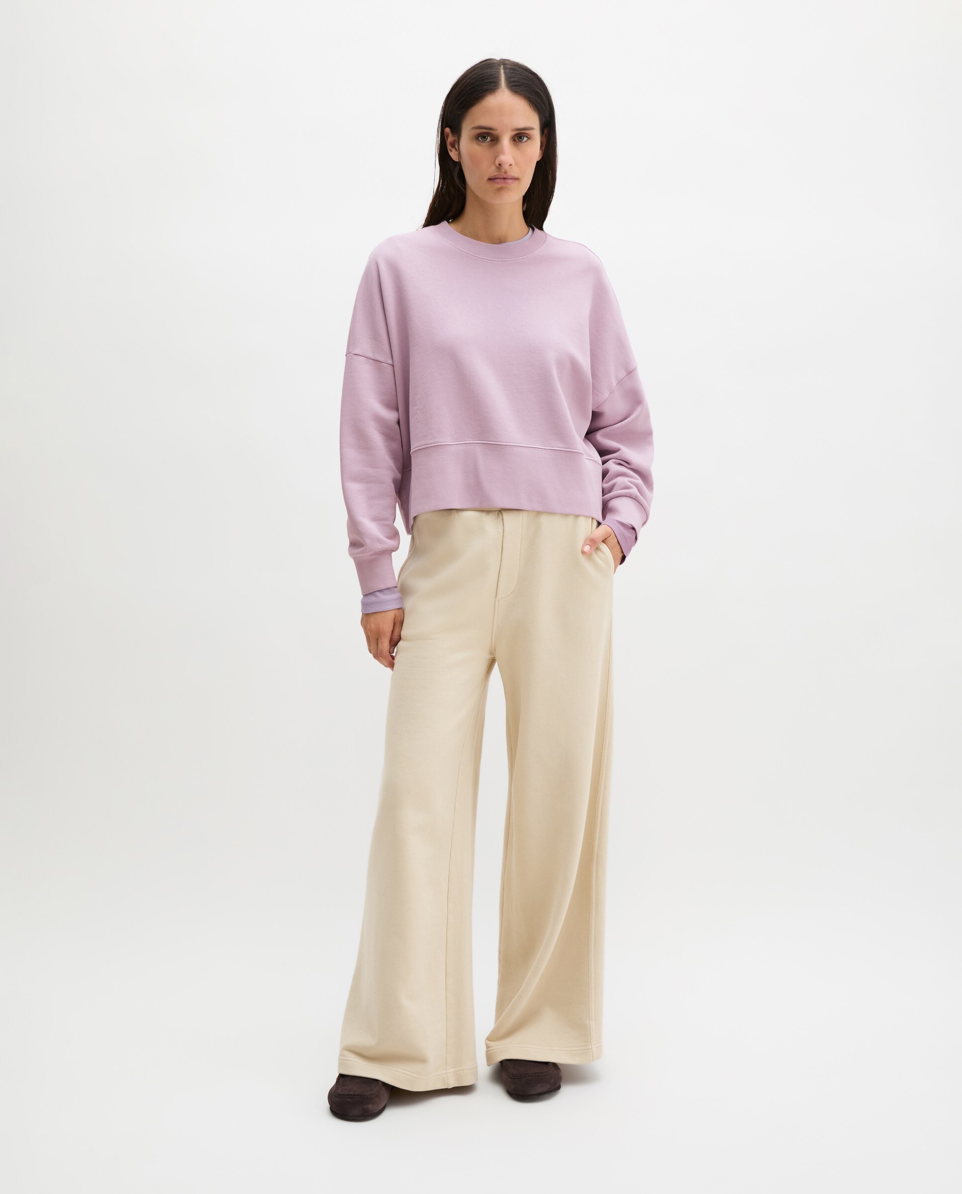 Sudadera de mujer relajada con algodón reciclado - MARC  O'POLO - Rosa Lila-3