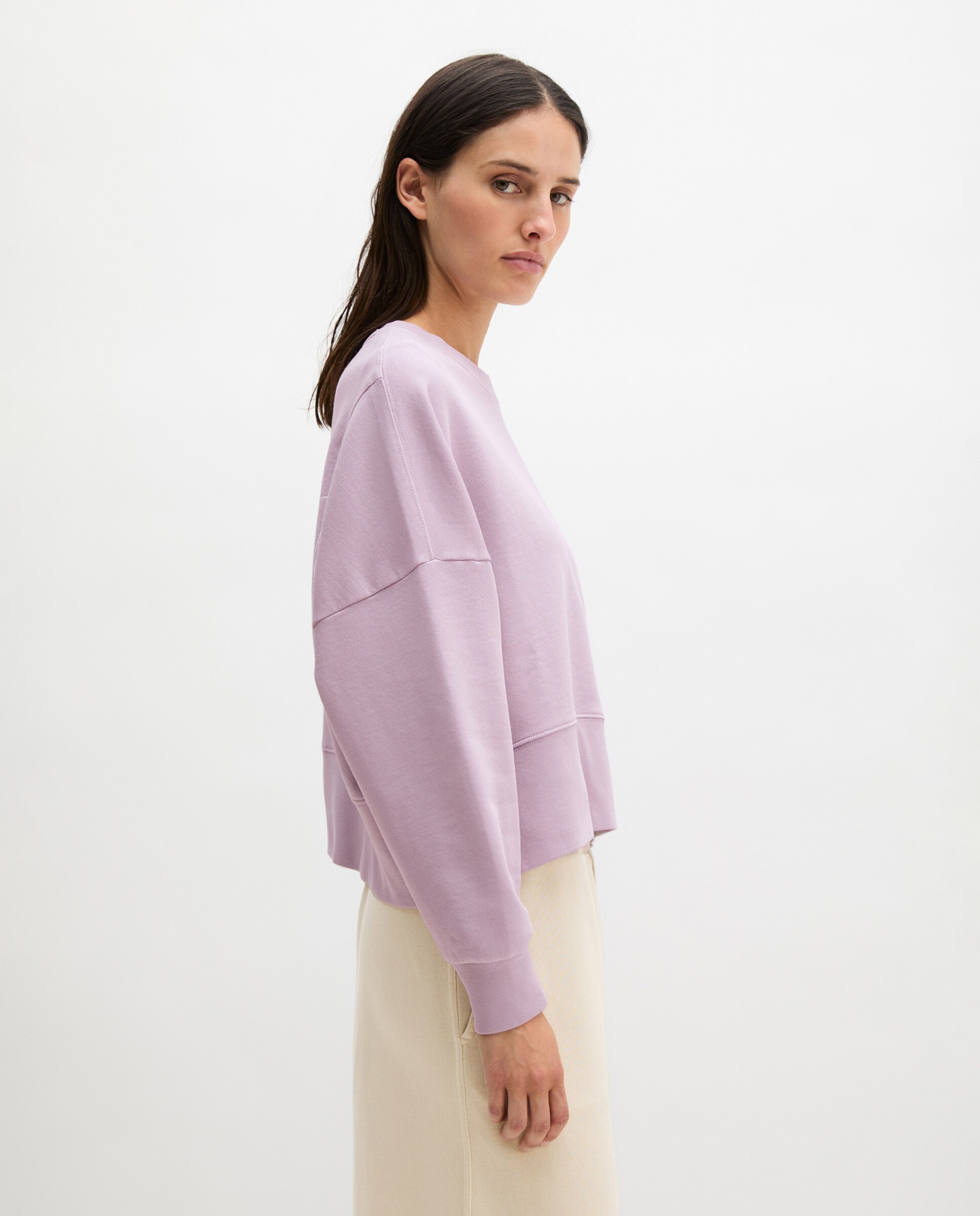 Sudadera de mujer relajada con algodón reciclado - MARC  O'POLO - Rosa Lila-4