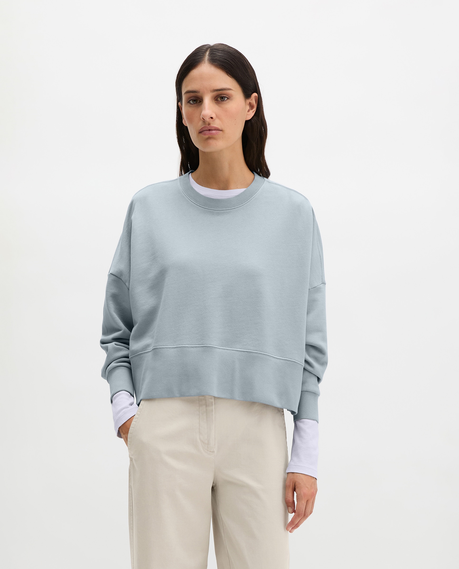 Imagen 0 de Sudadera de mujer relajada con algodón reciclado Gris