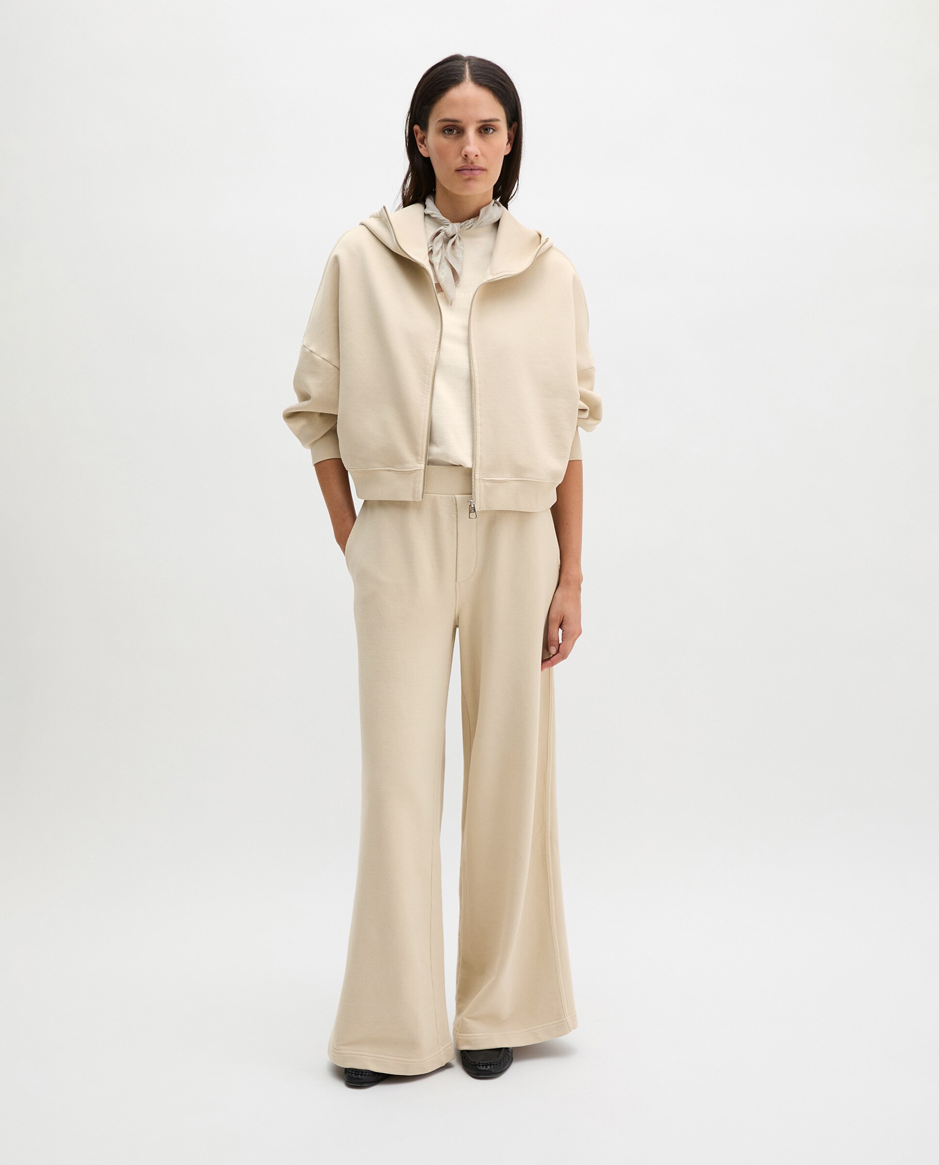 Sudadera de mujer con capucha y logo relajado con algodón reciclado - MARC  O'POLO - Beige Beige-3