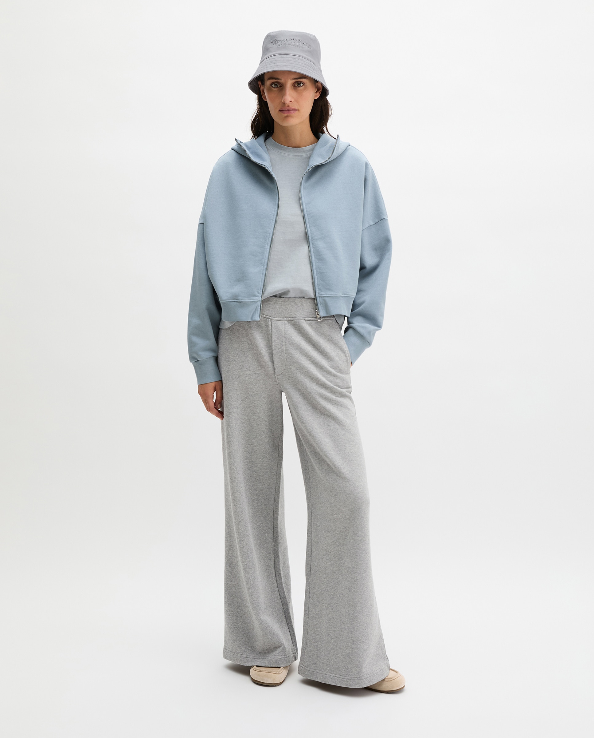Imagen 0 de Sudadera de mujer con capucha y logo relajado con algodón reciclado Azul claro