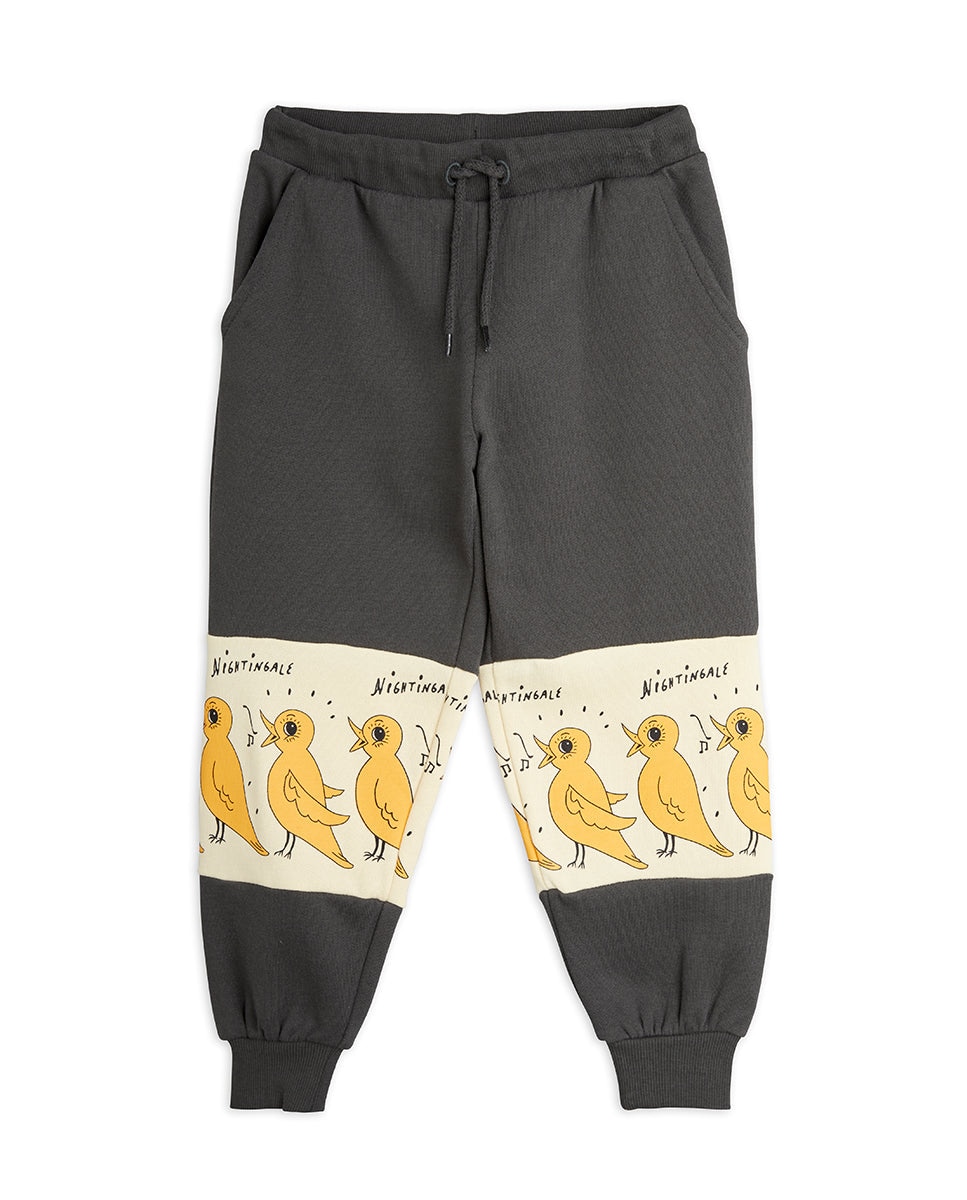 Pantalón deportivo con estampado de ruiseñores y cordón de ajuste · Mini  Rodini