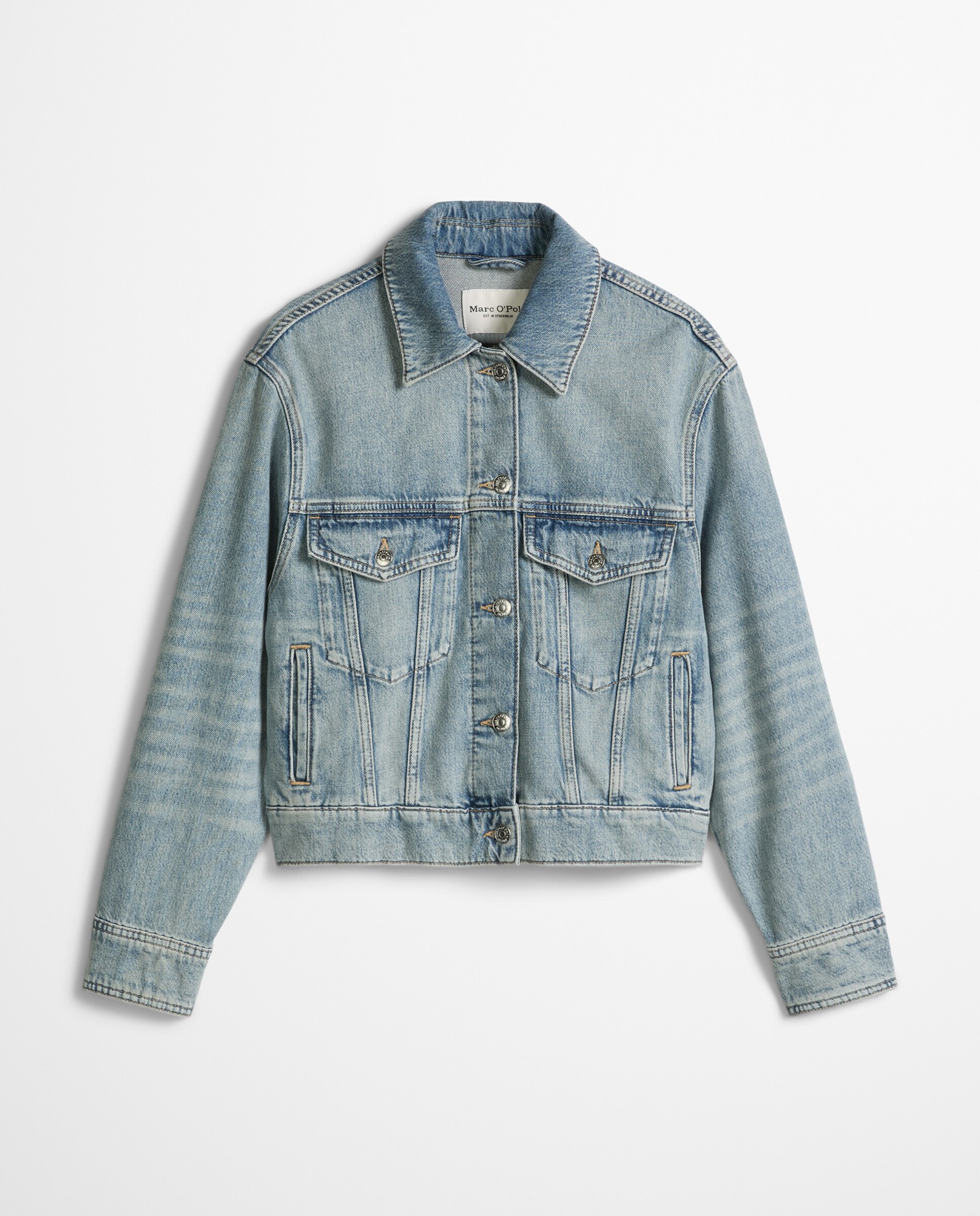 Chaqueta de mujer vaquera relajada de puro algodón orgánico - MARC  O'POLO - Azul claro Azul claro-6