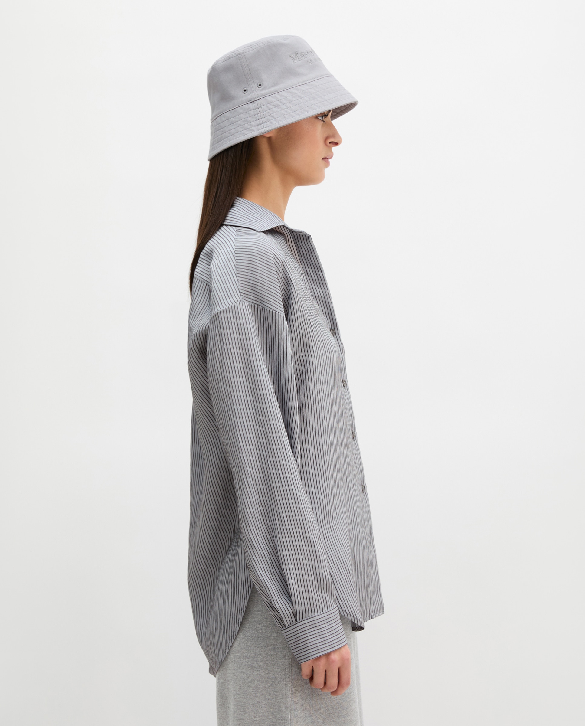 Blusa de mujer relajada de rayas de una mezcla de viscosa arrugada - MARC  O'POLO - Azul Azul-5