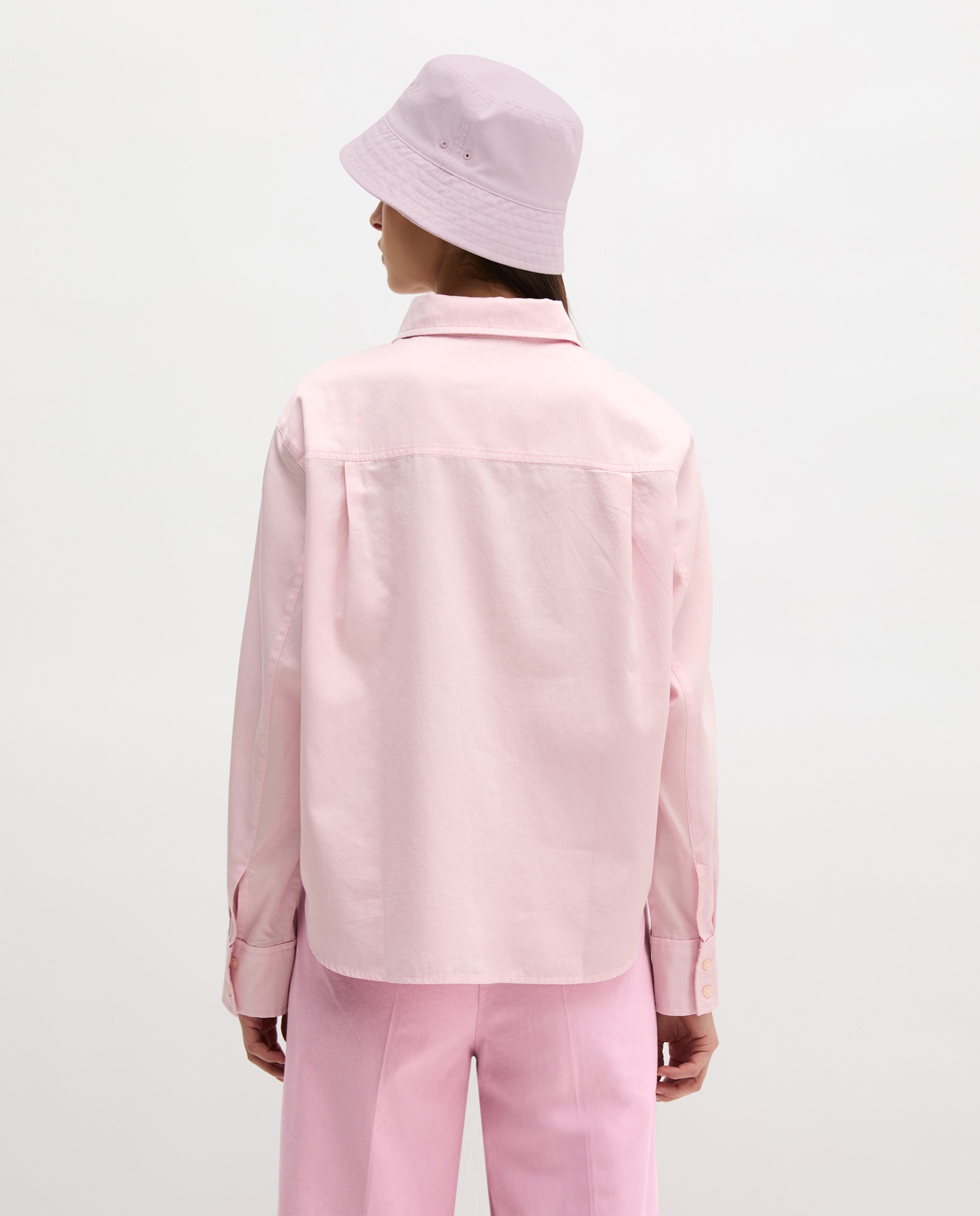 Blusa de mujer corta relajada de satén de algodón - MARC  O'POLO - Rosa claro Rosa claro-2