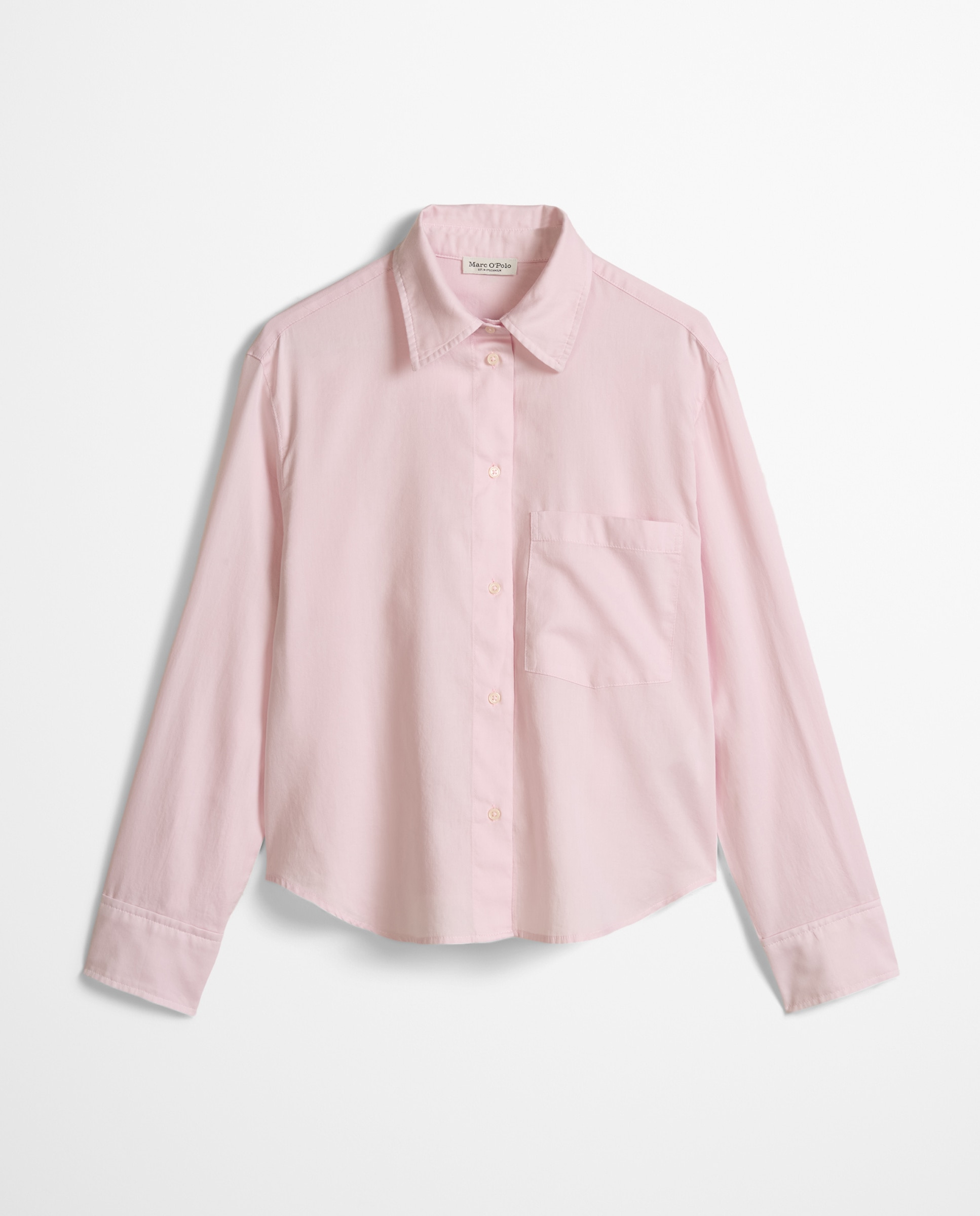 Blusa de mujer corta relajada de satén de algodón - MARC  O'POLO - Rosa claro Rosa claro-6