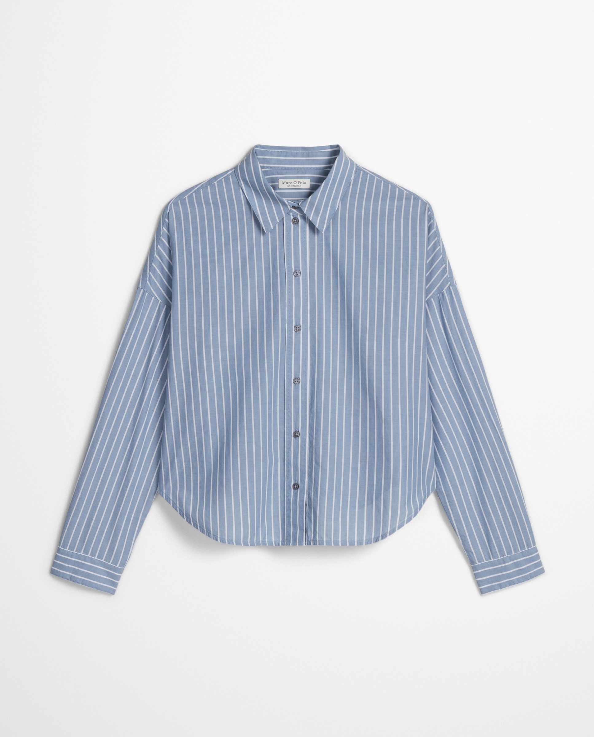 Blusa de mujer de rayas suelta de algodón chambray - MARC  O'POLO - Azul denim Azul denim-6