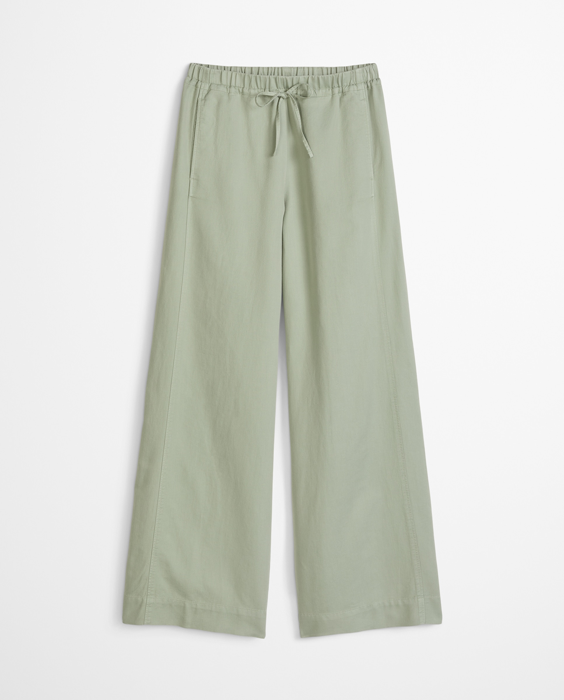 Pantalones de mujer anchos confeccionado en mezcla de algodón orgánico-TENCEL™ lyocell-linen - MARC  O'POLO - Verde Verde-6