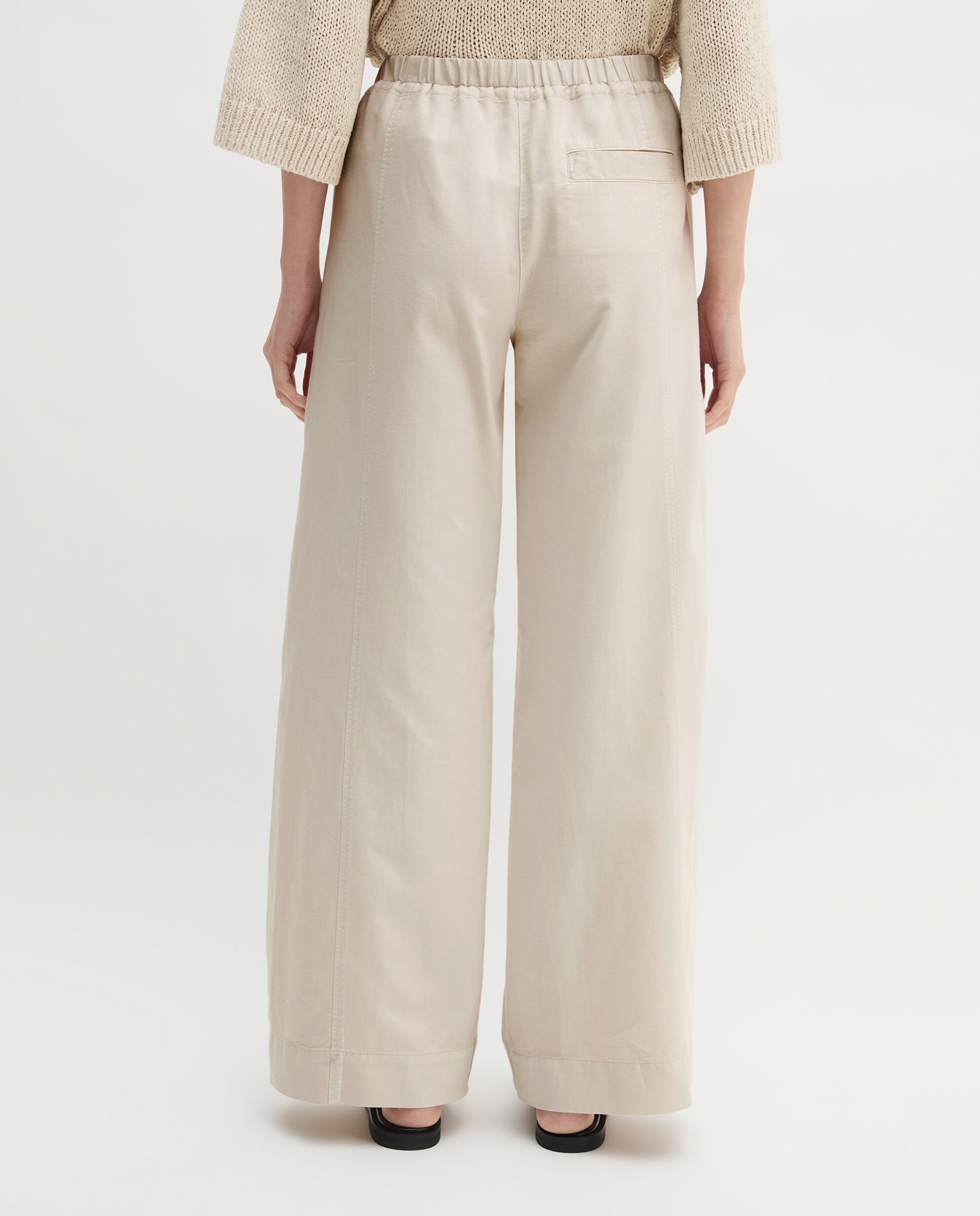 Pantalones de mujer anchos confeccionado en mezcla de algodón orgánico-TENCEL™ lyocell-linen - MARC  O'POLO - Beige Beige-2