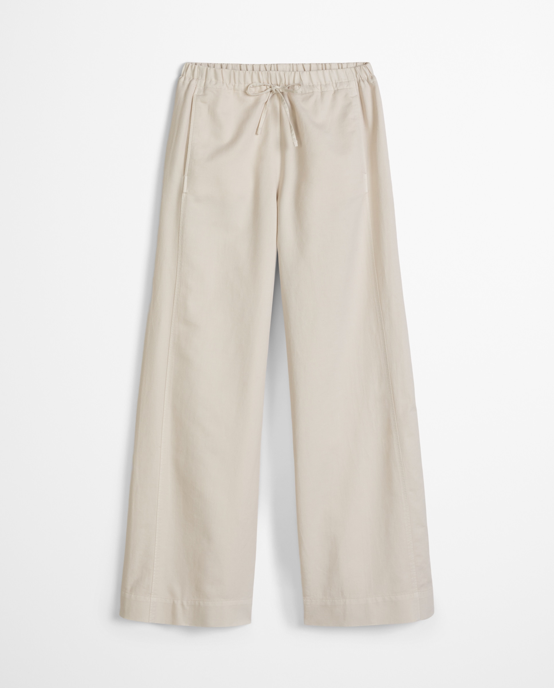 Pantalones de mujer anchos confeccionado en mezcla de algodón orgánico-TENCEL™ lyocell-linen - MARC  O'POLO - Beige Beige-6
